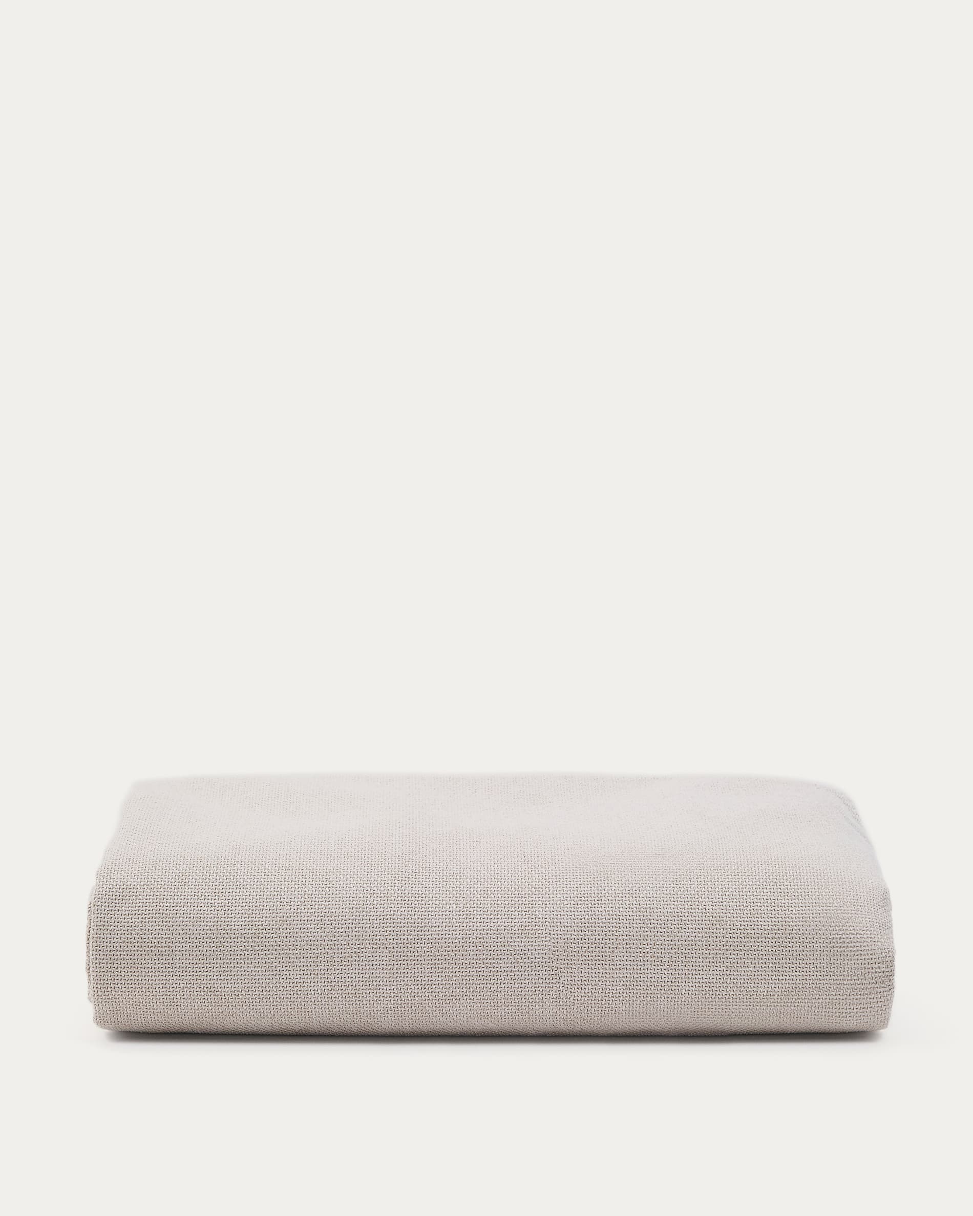 Eleganter Bettüberzug Blok in Beige von Kave Home, passend für 180x200 cm Matratzen. Atmungsaktiv, pflegeleicht, maschinenwaschbar.