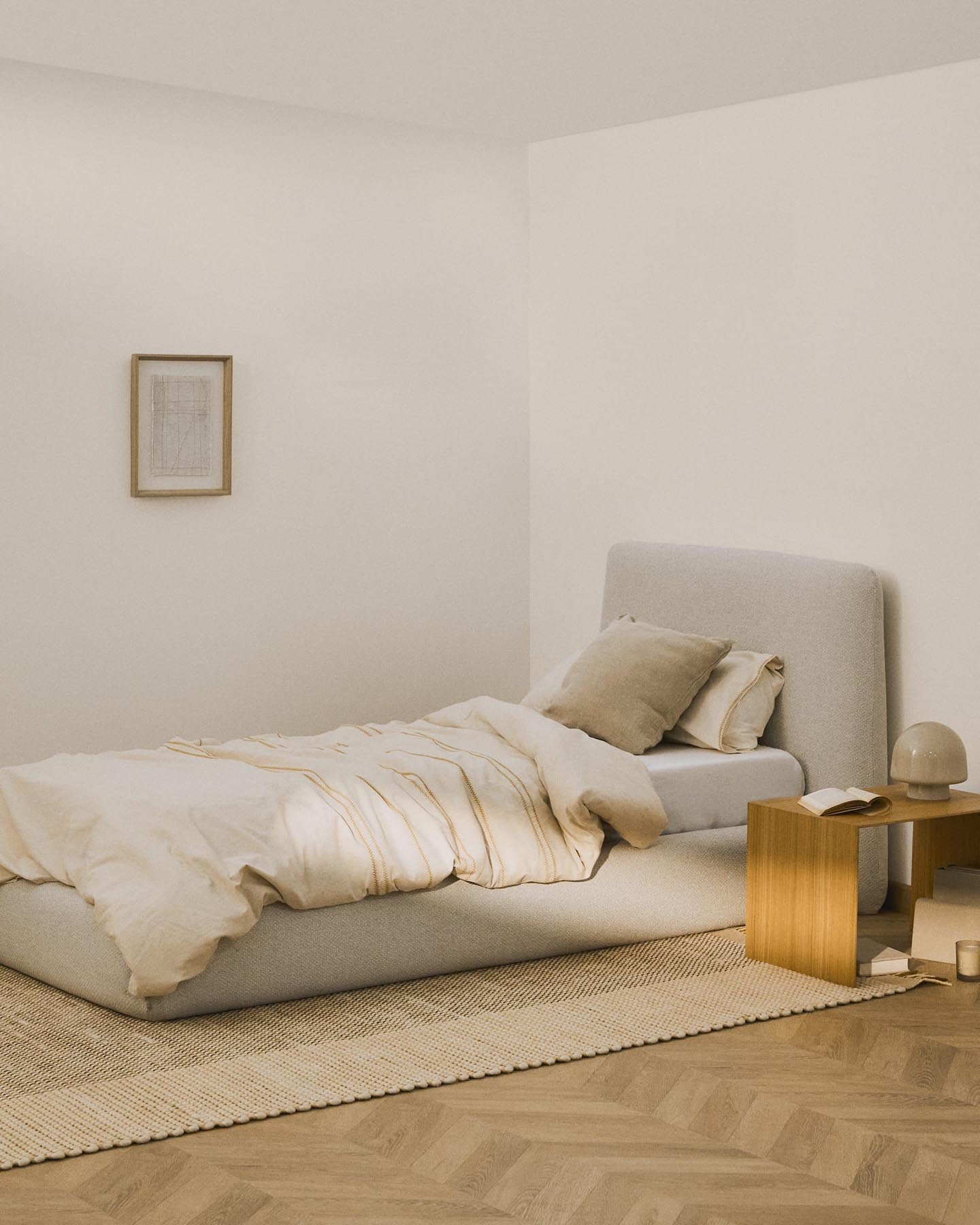 Entdecken Sie das elegante abziehbare Bett Martina von Kave Home, ideal für 90 x 200 cm Matratzen. Pflegeleicht, komfortabel und stilvoll!