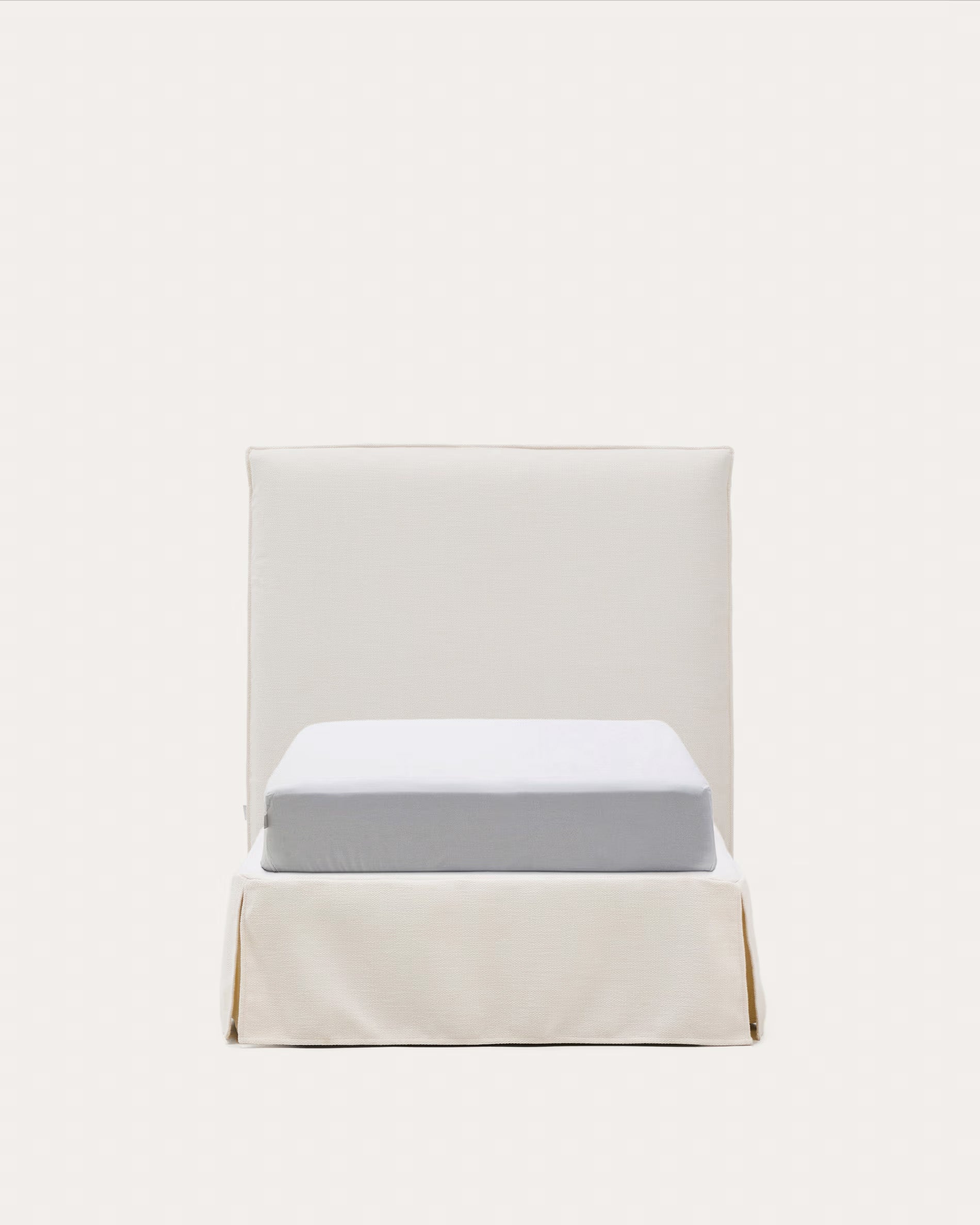 Jaira removable bed in white chenille for mattress size 90 x 200 cm, FSC Mix Credit