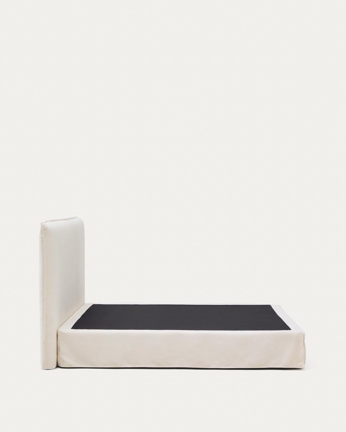 Abziehbares Bett Jaira in weißer Chenille für Matratzengröße 180 x 200 cm, FSC Mix Credit in präsentiert im Onlineshop von KAQTU Design AG. Bett ist von Kave Home