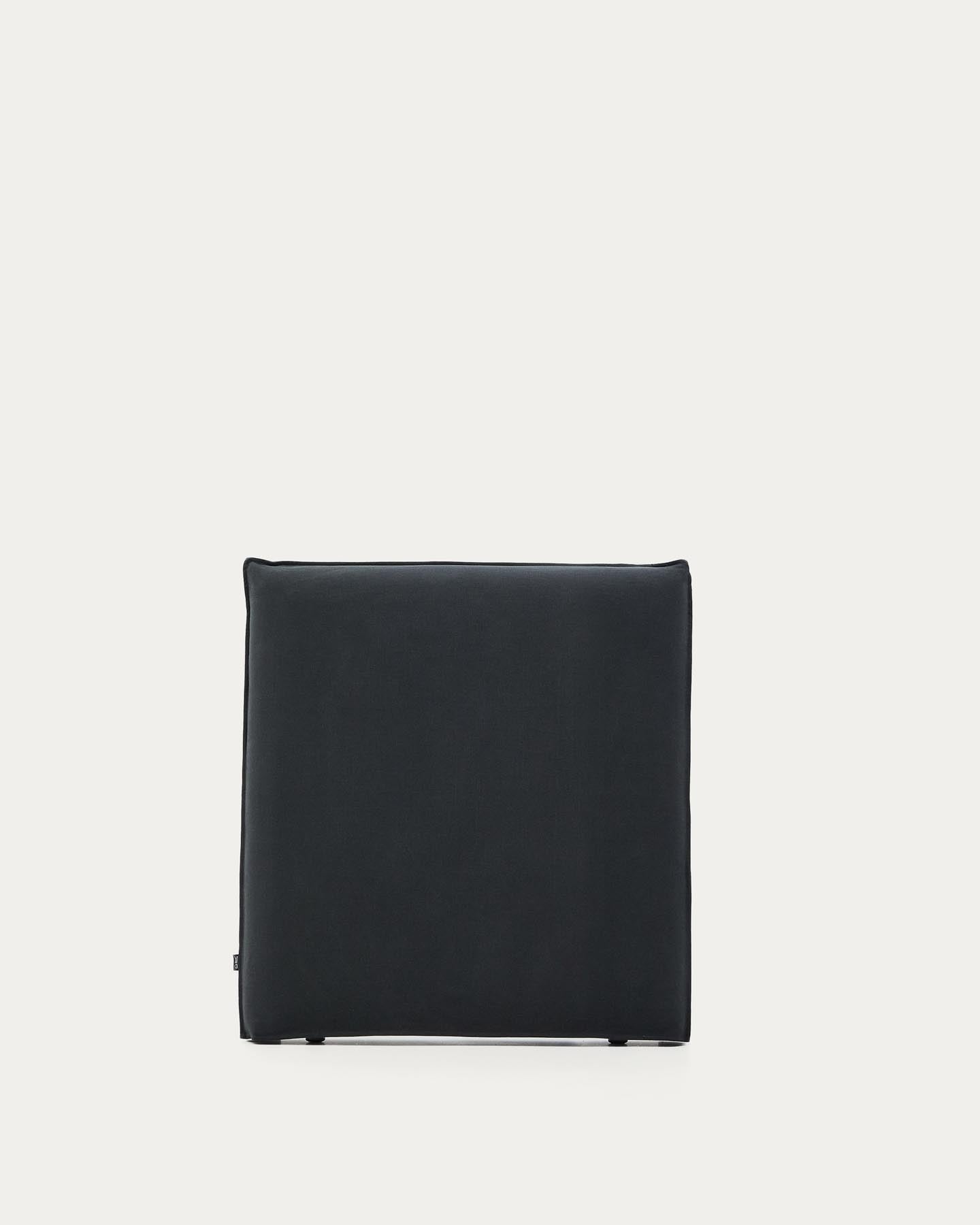 Kopfteilbezug Jaira aus anthrazitgrauem Leinen und Baumwolle für ein Bett bis zu 90 cm in Anthrazit präsentiert im Onlineshop von KAQTU Design AG. Zubehör Bett ist von Kave Home
