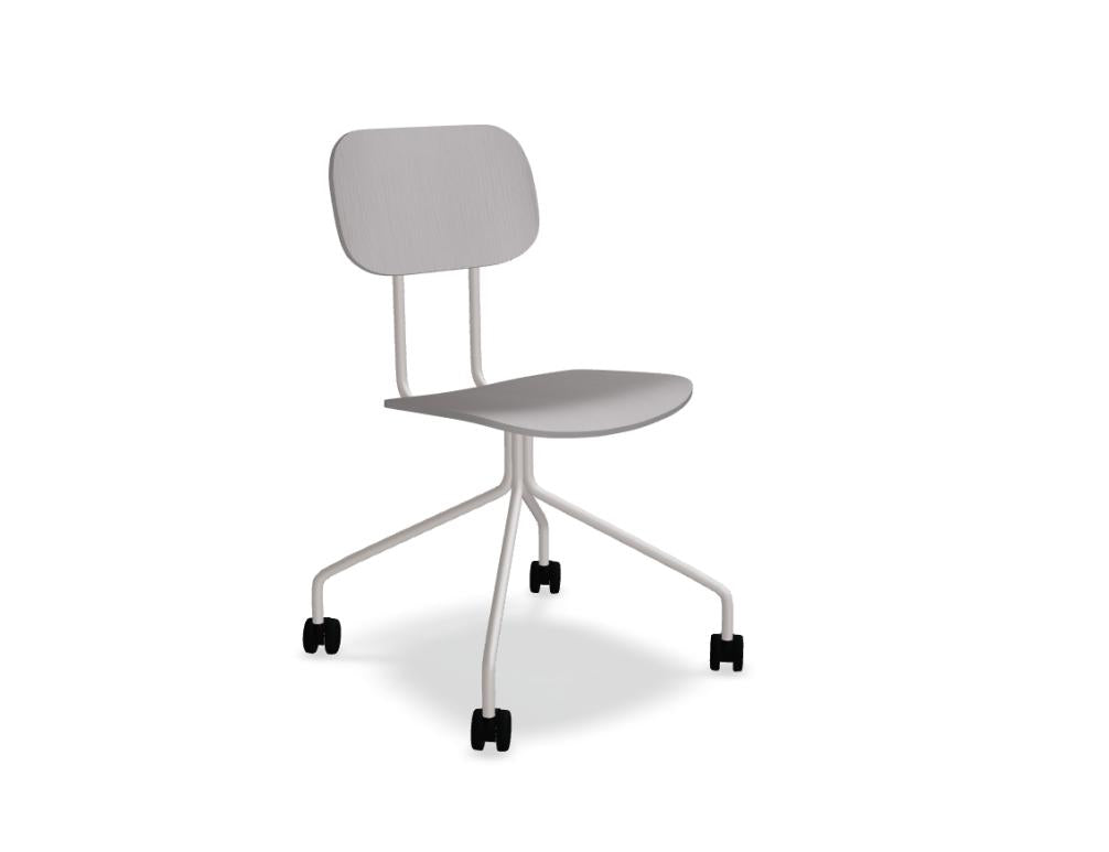 New School N1N03K - Stuhl aus Sperrholz mit festem Gestell auf Rollen in Grün präsentiert im Onlineshop von KAQTU Design AG. Stuhl ist von Mdd