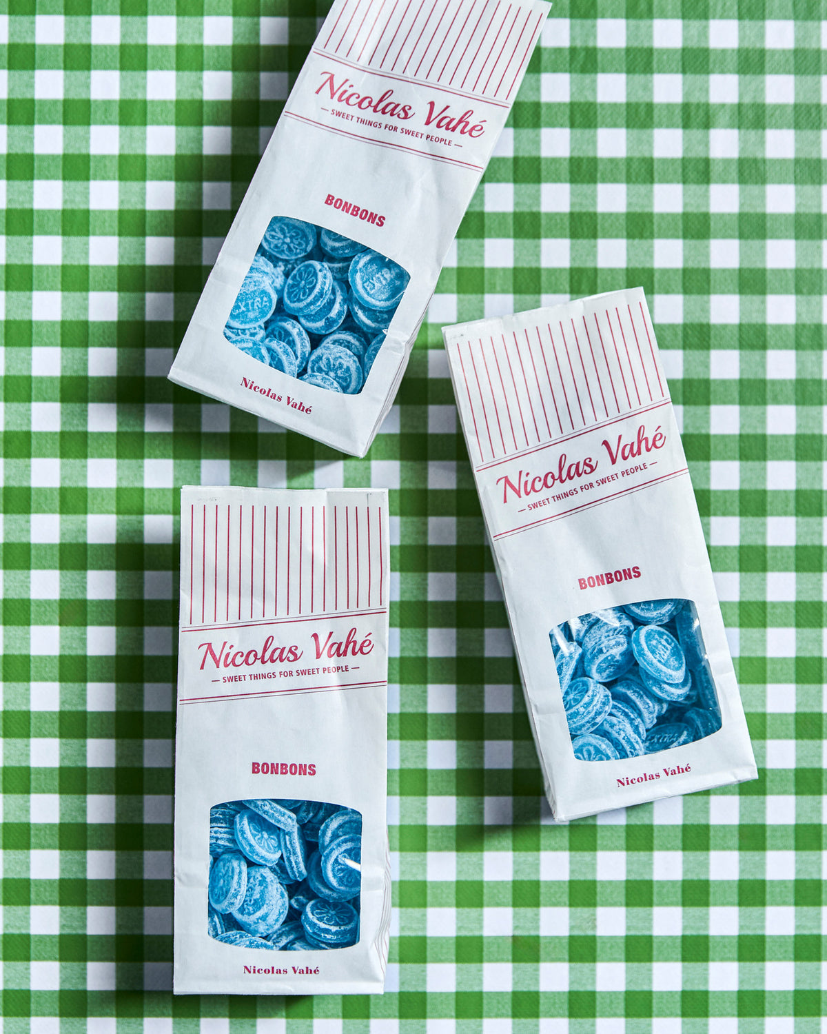 Packung Minzbonbons von Nicolas Vahé, Hartbonbons mit kristalliner Hülle