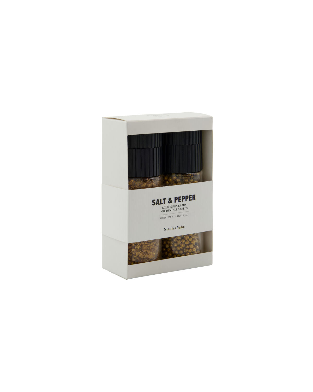 Gift box, Golden salt & seeds + pepper mix, 86|73 g|g in White präsentiert im Onlineshop von KAQTU Design AG. Geschenkset ist von Nicolas Vahé