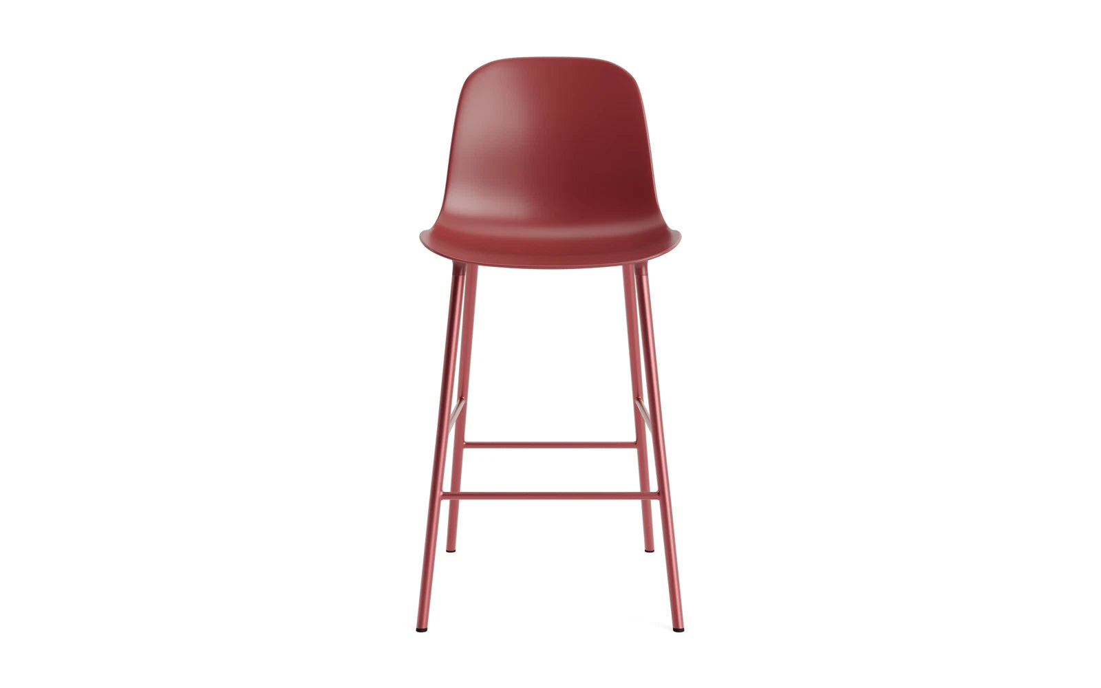 Erleben Sie den Form Barstuhl 65 cm in Rot von Normann Copenhagen – ein elegantes Möbelstück, das modernes Design und Funktionalität perfekt kombiniert.