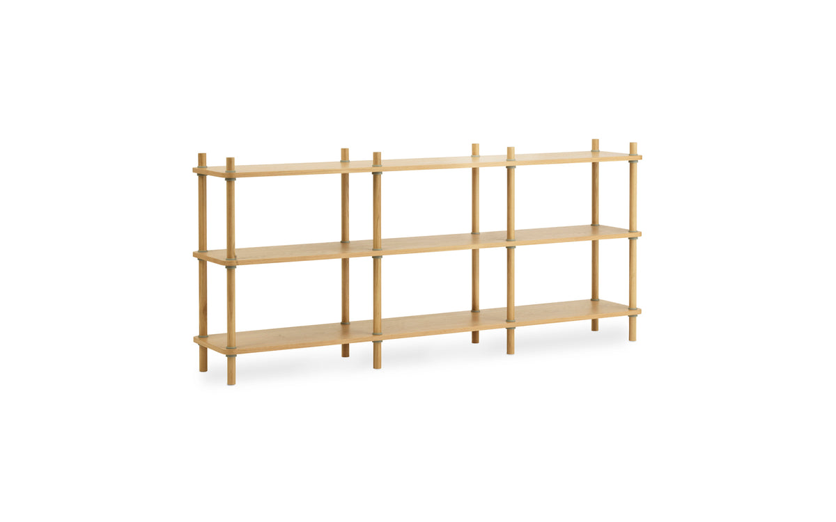 Jam Regal 8 Pfosten Eiche/grau in Eiche/grau präsentiert im Onlineshop von KAQTU Design AG. Bücherregal ist von Normann Copenhagen