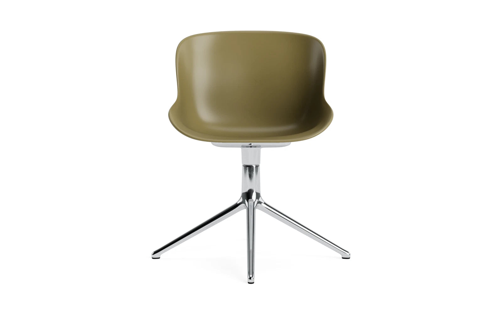 Erleben Sie den Hyg Drehsessel Aluminium Olive von Normann Copenhagen – ein eleganter Sessel, der Gemütlichkeit und modernes Design harmonisch verbindet.