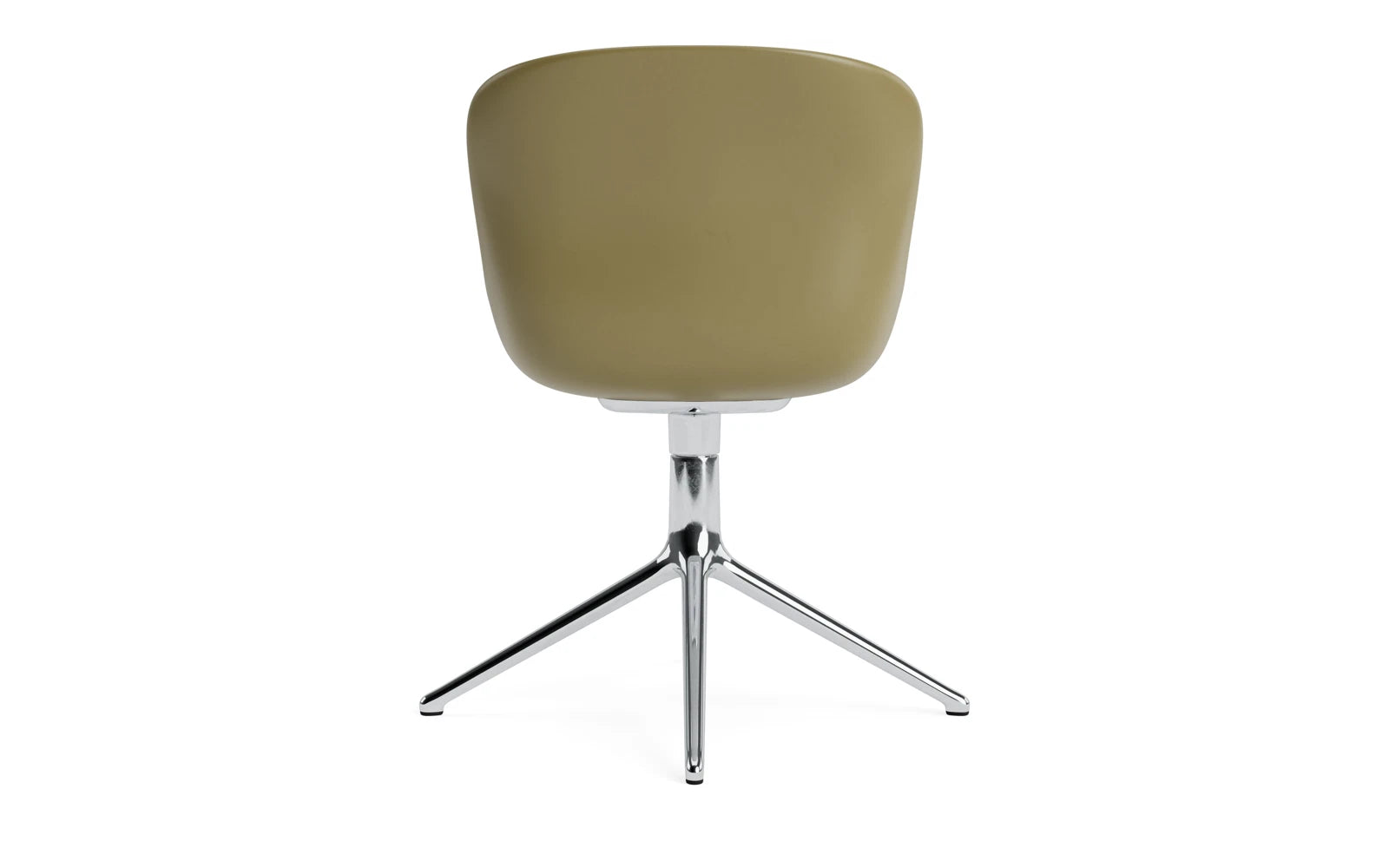 Erleben Sie den Hyg Drehsessel Aluminium Olive von Normann Copenhagen – ein eleganter Sessel, der Gemütlichkeit und modernes Design harmonisch verbindet.