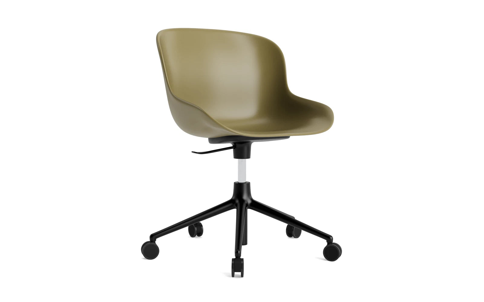 Hyg Drehsessel mit Rollen Olive in präsentiert im Onlineshop von KAQTU Design AG. Sessel ist von Normann Copenhagen