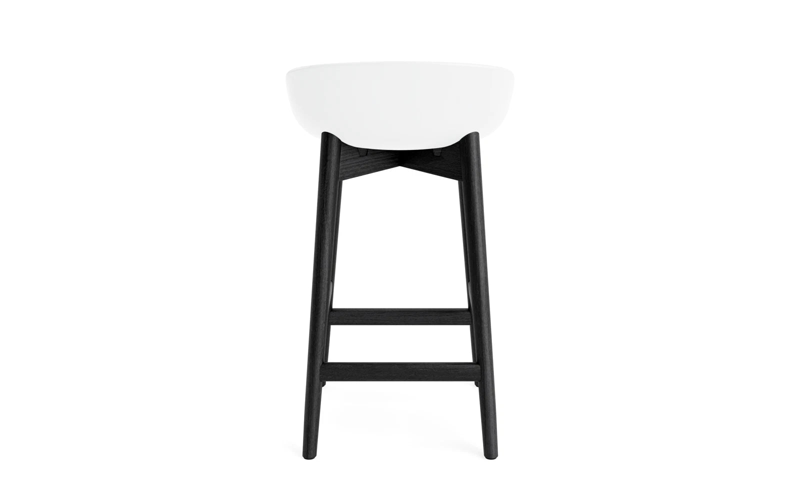 Erleben Sie den Hyg Barhocker 65 cm in Schwarzer Eiche/Weiß von Normann Copenhagen – ein elegantes Möbelstück, das skandinavische Gemütlichkeit und Funktionalität perfekt kombiniert.