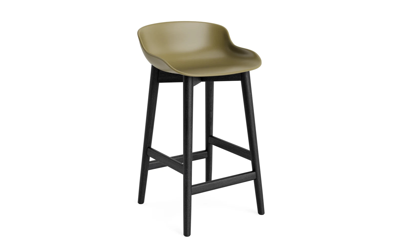 Hyg Barhocker 65 cm Schwarze Eiche/Olive in präsentiert im Onlineshop von KAQTU Design AG. Barstuhl ist von Normann Copenhagen