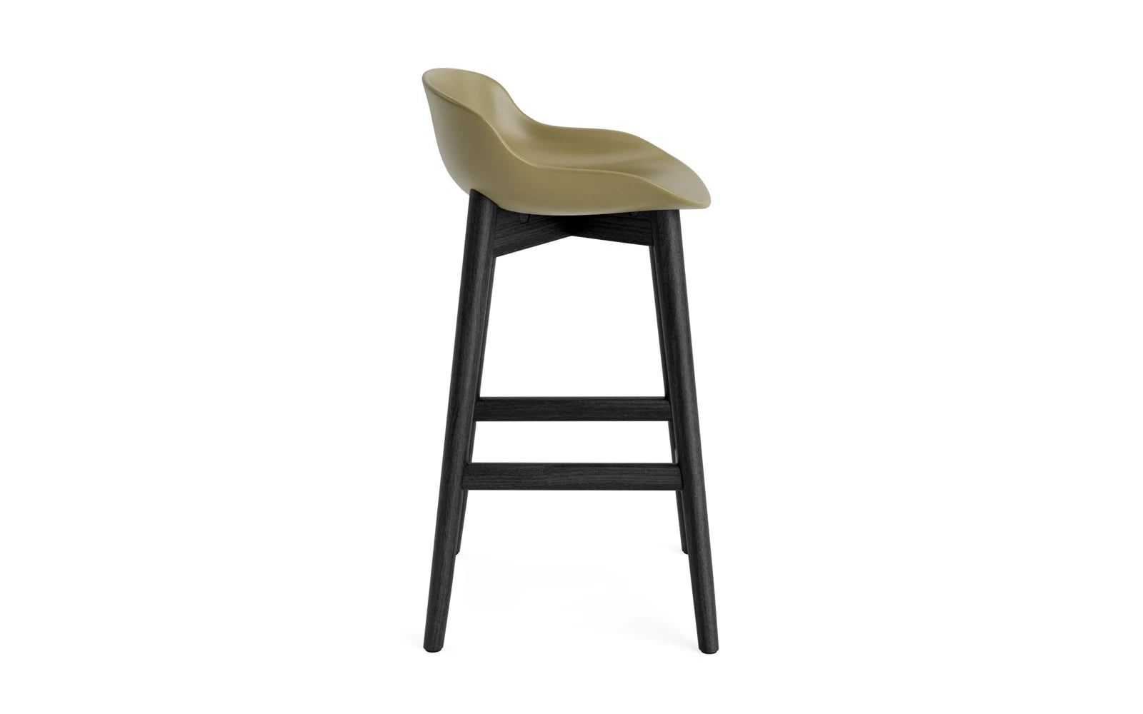 Entdecken Sie den Hyg Barhocker 65 cm in edler schwarzer Eiche/Olive von Normann Copenhagen – ein elegantes Design, das Komfort und skandinavische Ästhetik vereint.