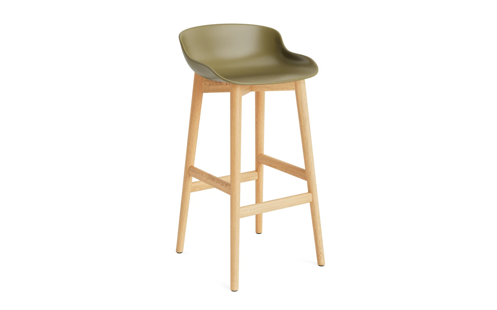 Hyg Barhocker 75 cm Eiche Olive in präsentiert im Onlineshop von KAQTU Design AG. Barstuhl ist von Normann Copenhagen