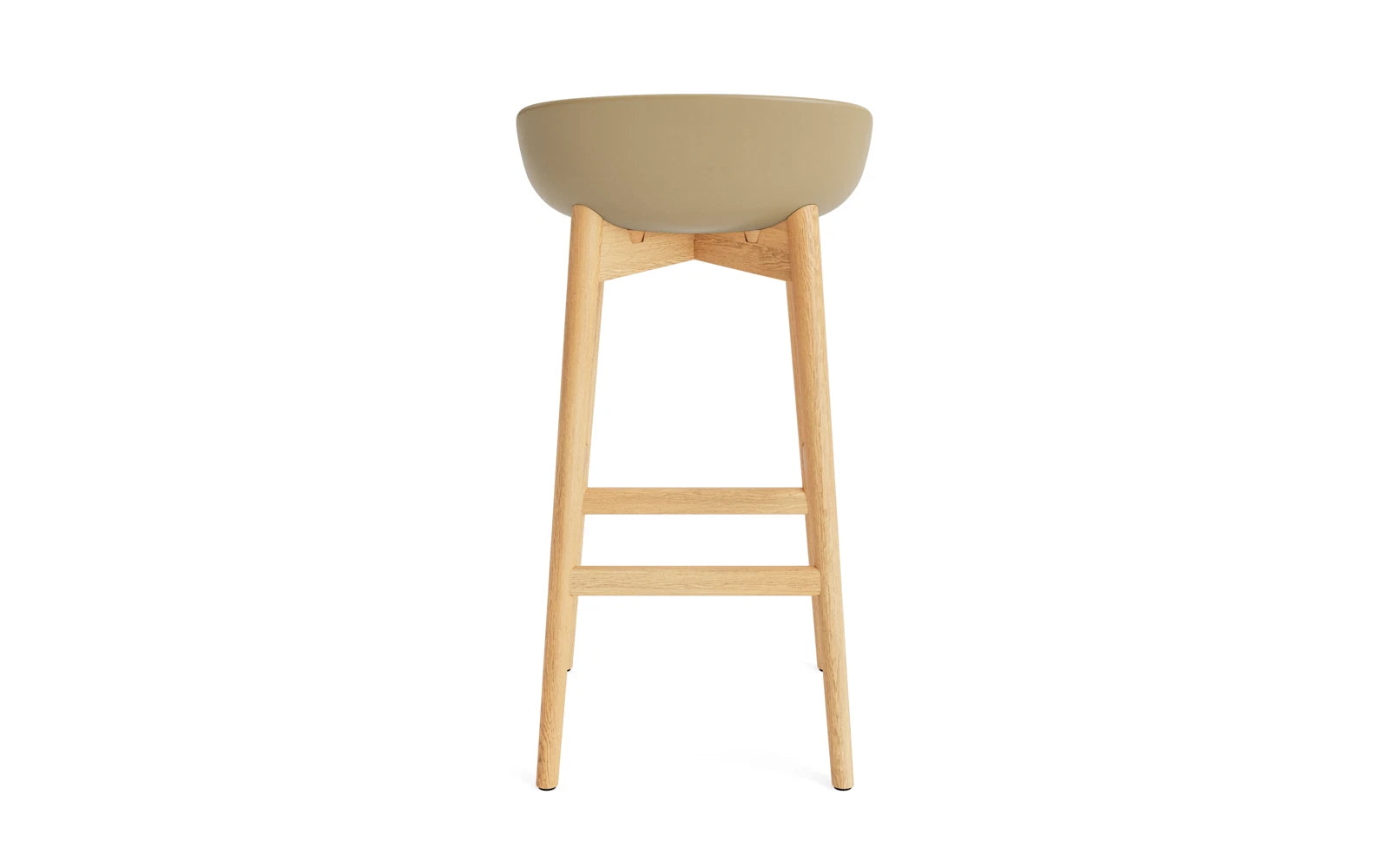 Erleben Sie den Hyg Barhocker 75 cm Eiche Sand von Normann Copenhagen – ein elegantes Möbelstück, das modernes Design und höchsten Sitzkomfort vereint.