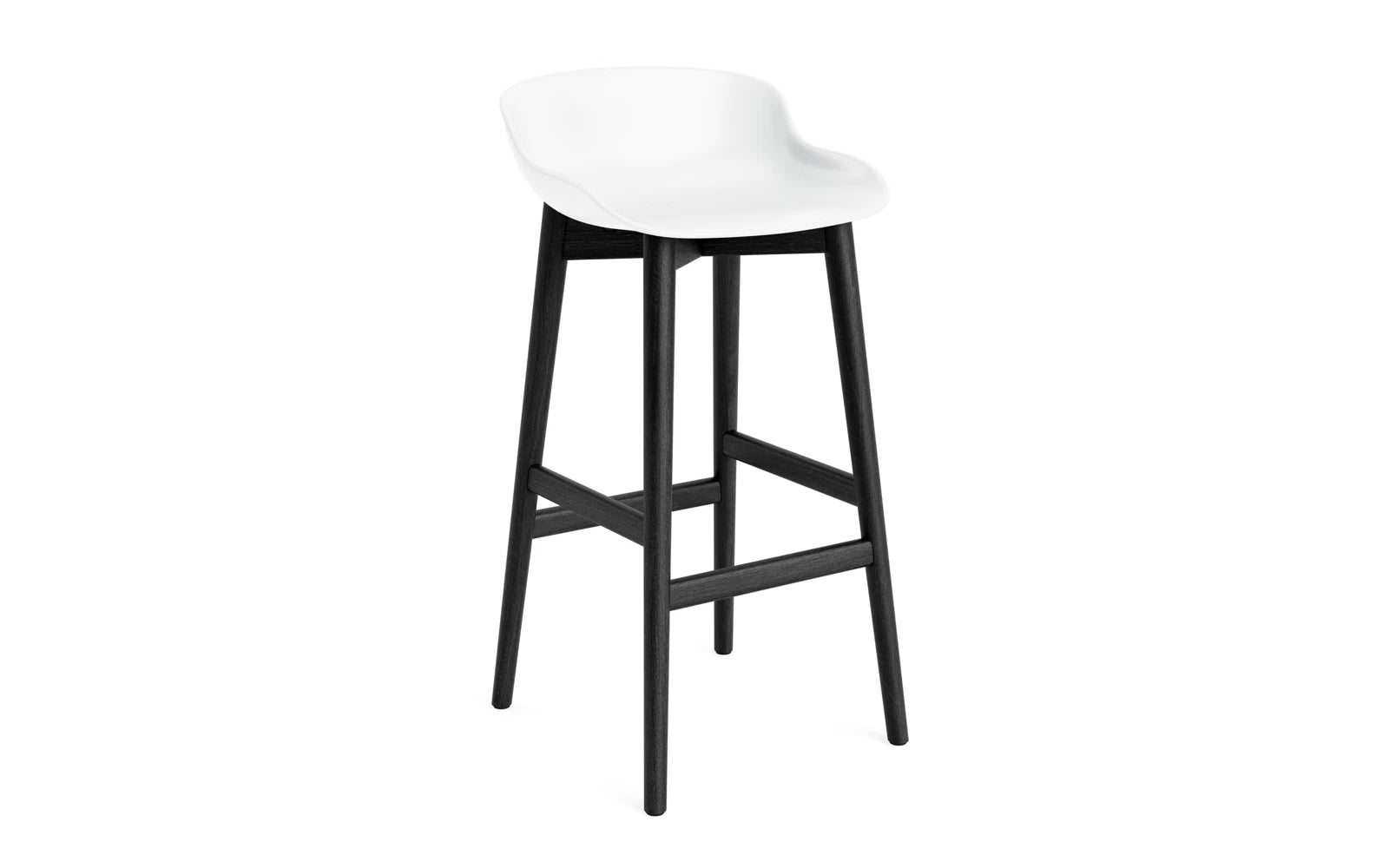 Hyg Barhocker 75 cm Schwarze Eiche/Weiss in präsentiert im Onlineshop von KAQTU Design AG. Barstuhl ist von Normann Copenhagen