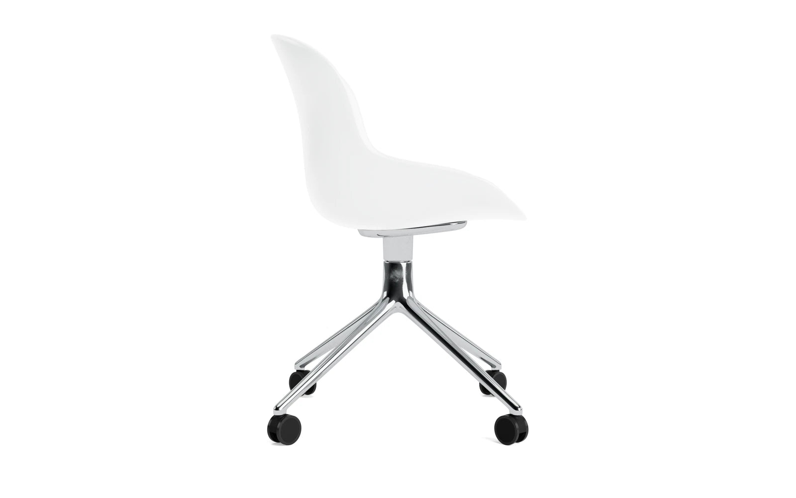 Entdecken Sie den Hyg Drehstuhl 4W Aluminium/Weiss von Normann Copenhagen – ein stilvolles Möbelstück, das Komfort und skandinavisches Design perfekt kombiniert.