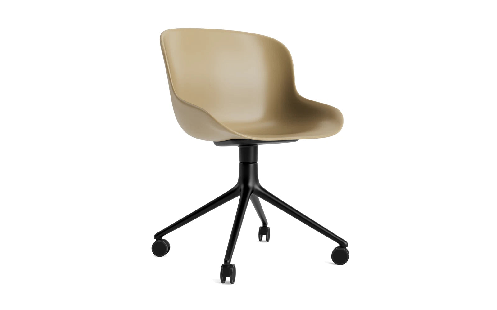 Hyg Drehstuhl 4W schwarzes Aluminium/Sand in präsentiert im Onlineshop von KAQTU Design AG. Drehstuhl ist von Normann Copenhagen