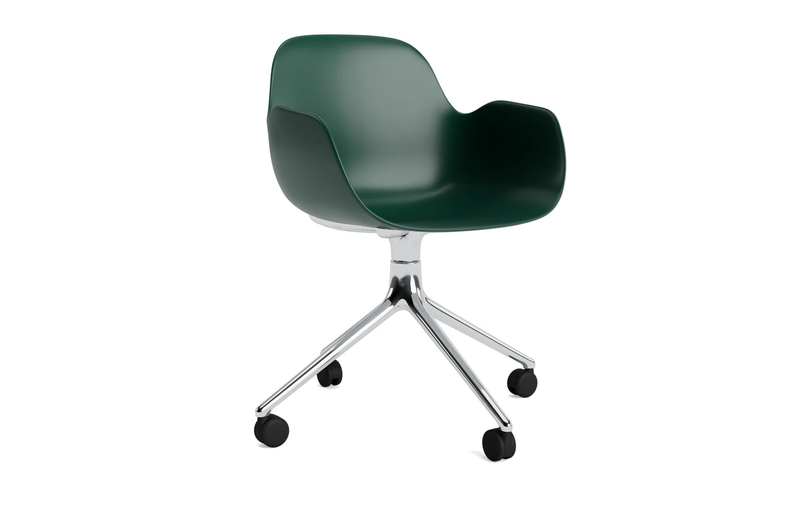 Form Drehsessel 4W Aluminium/grün in präsentiert im Onlineshop von KAQTU Design AG. Sessel ist von Normann Copenhagen