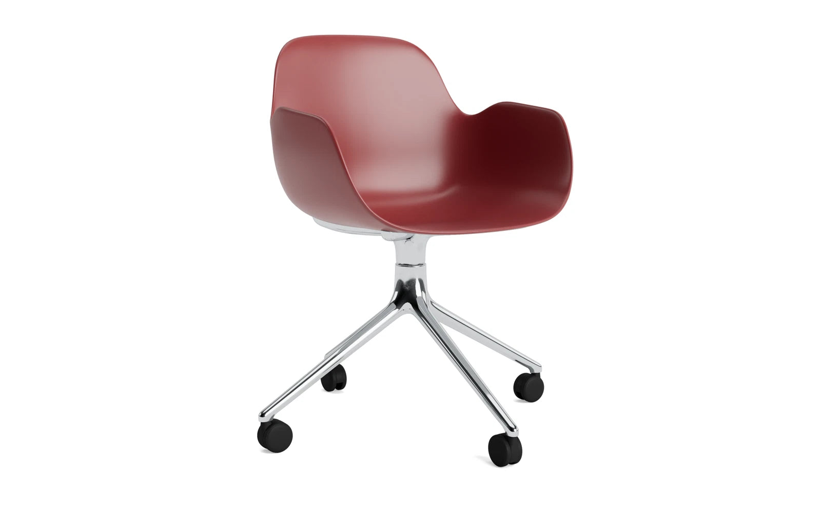 Form Drehsessel 4W Aluminium/rot in präsentiert im Onlineshop von KAQTU Design AG. Sessel ist von Normann Copenhagen
