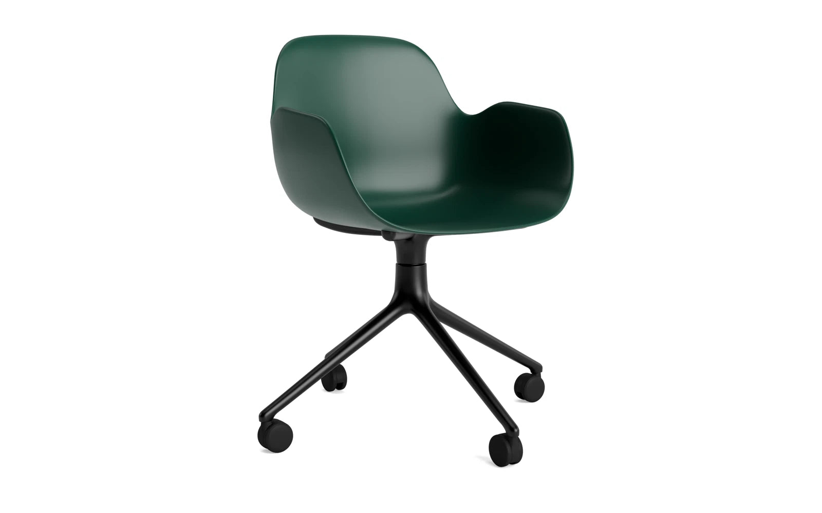 Form Drehsessel 4W schwarzes Aluminium/grün in  präsentiert im Onlineshop von KAQTU Design AG. Sessel ist von Normann Copenhagen