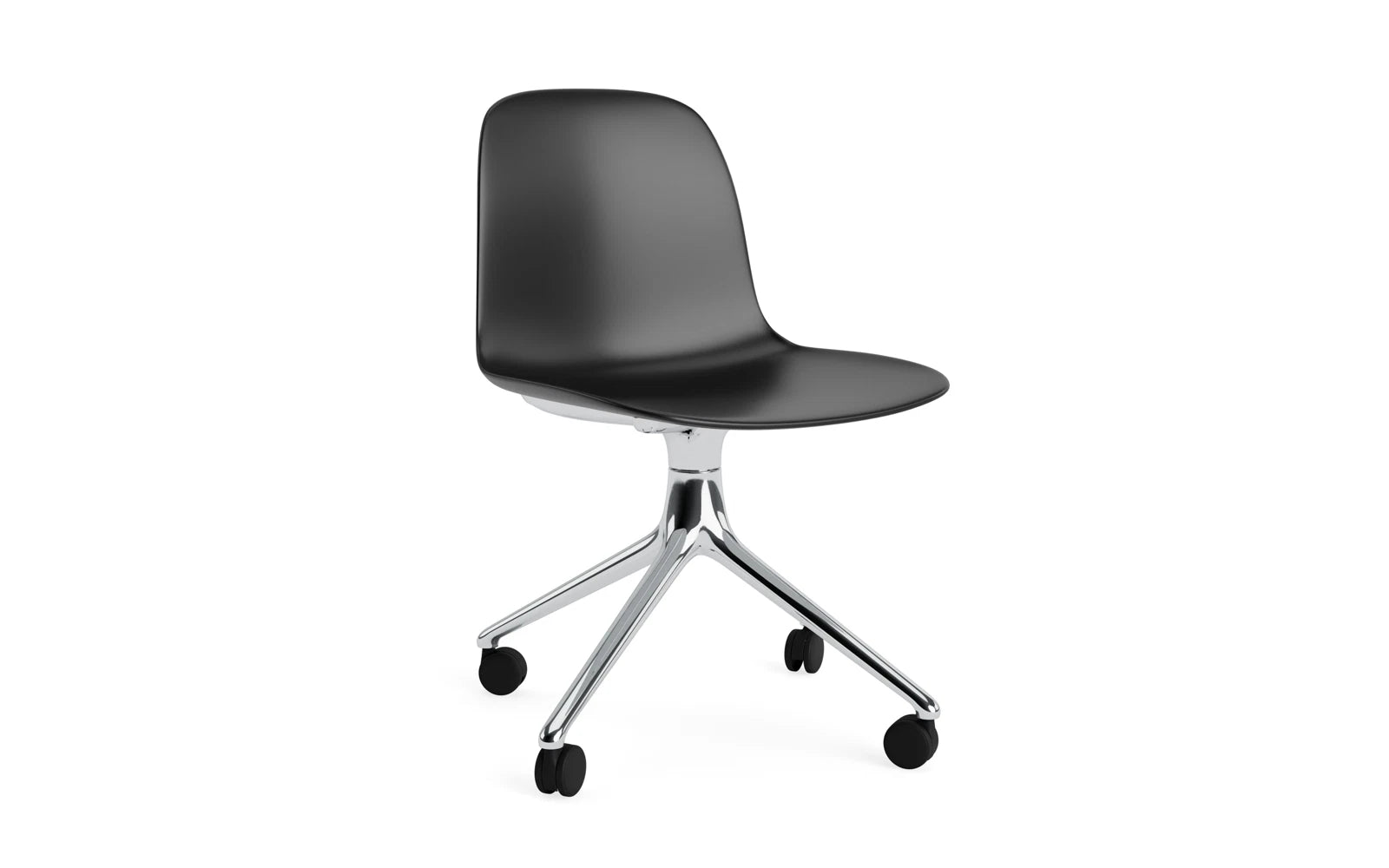 Form Drehstuhl 4W Aluminium/schwarz in präsentiert im Onlineshop von KAQTU Design AG. Drehstuhl ist von Normann Copenhagen