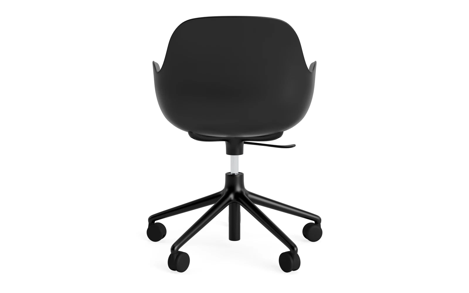 Der Form Bürostuhl mit Armlehne von Normann Copenhagen bietet elegantes Design und optimalen Sitzkomfort für produktives Arbeiten. Perfekt für jedes Büro.