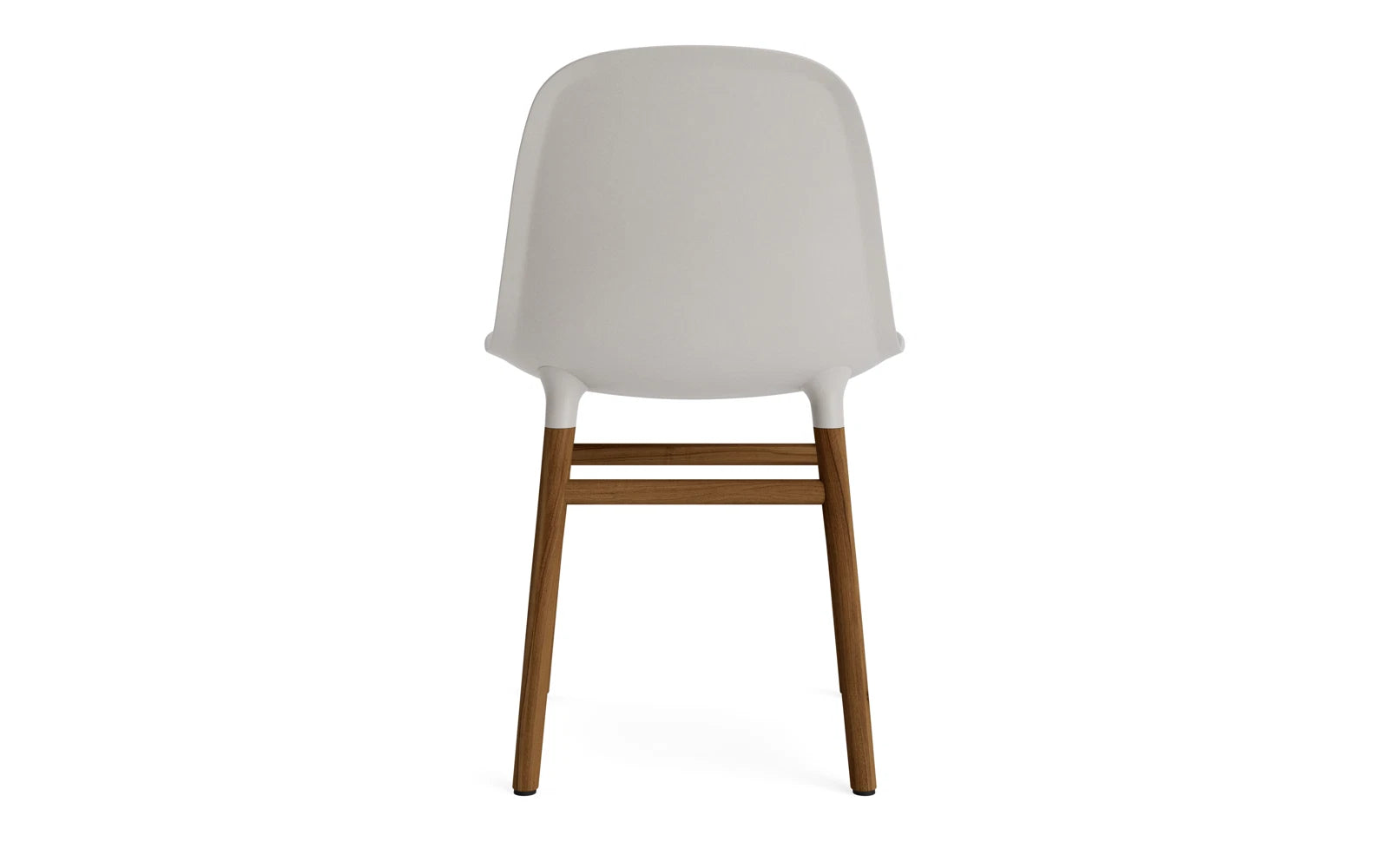 Erleben Sie den Form Stuhl in Warmem Grau und Walnuss von Normann Copenhagen – ein harmonisches Design, das Stil und Funktionalität perfekt kombiniert.