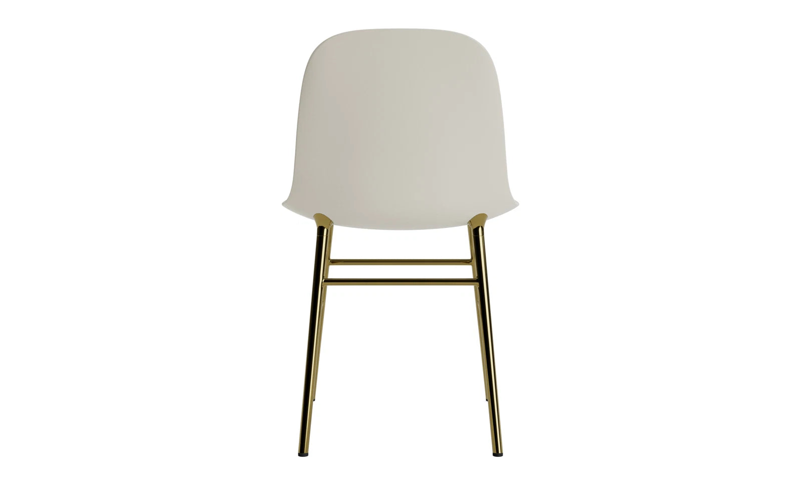 Erleben Sie den Form Stuhl Messing Hellgrau von Normann Copenhagen – ein stilvolles Möbelstück, das modernes Design und höchsten Komfort vereint.