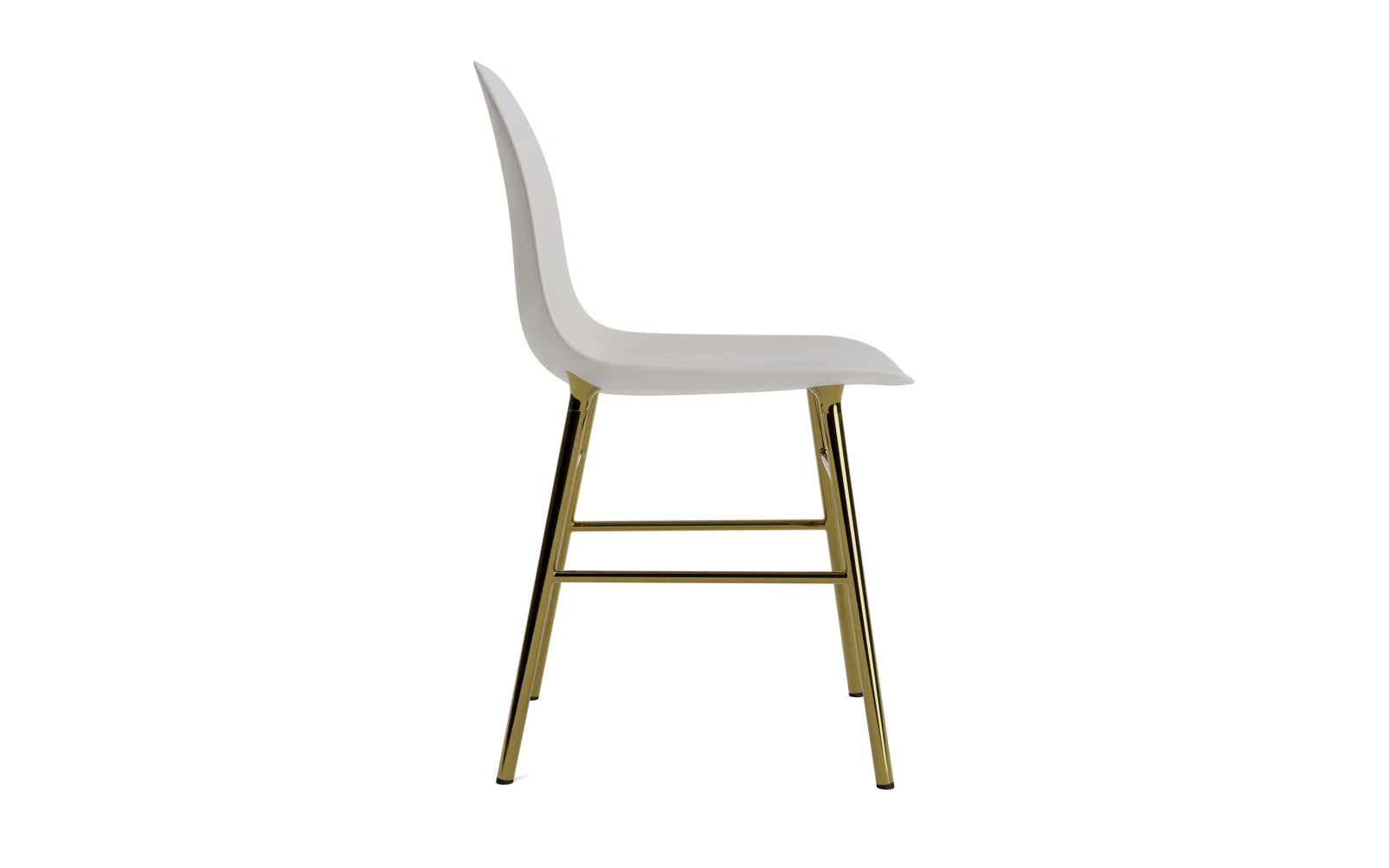 Entdecken Sie den Form Stuhl in warmem Grau mit edlen Messingbeinen von Normann Copenhagen – ein zeitloses Designhighlight für Ihr Zuhause.