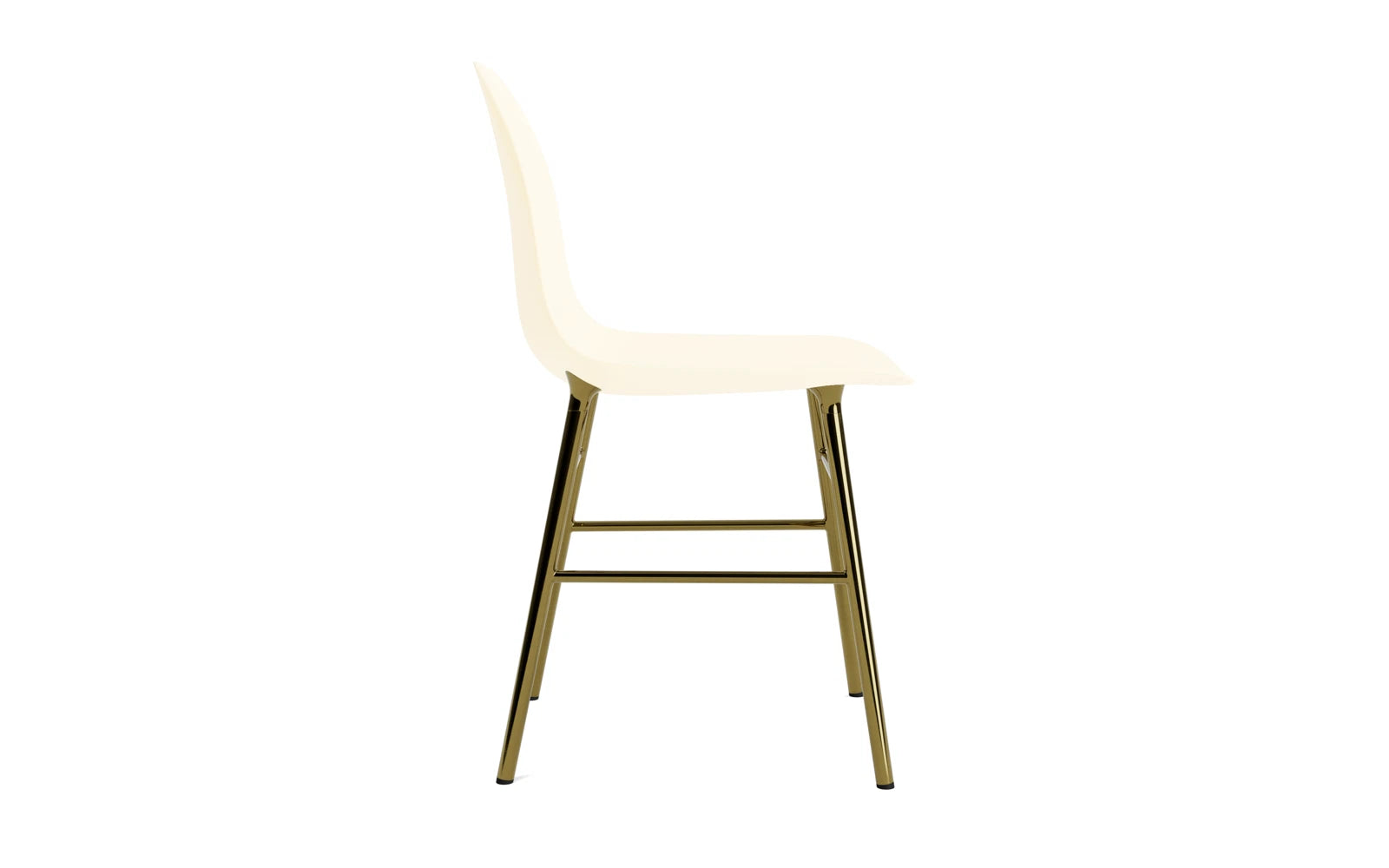 Entdecken Sie den Form Stuhl Messing Creme von Normann Copenhagen – ein stilvolles Möbelstück, das modernes skandinavisches Design und höchsten Komfort vereint.