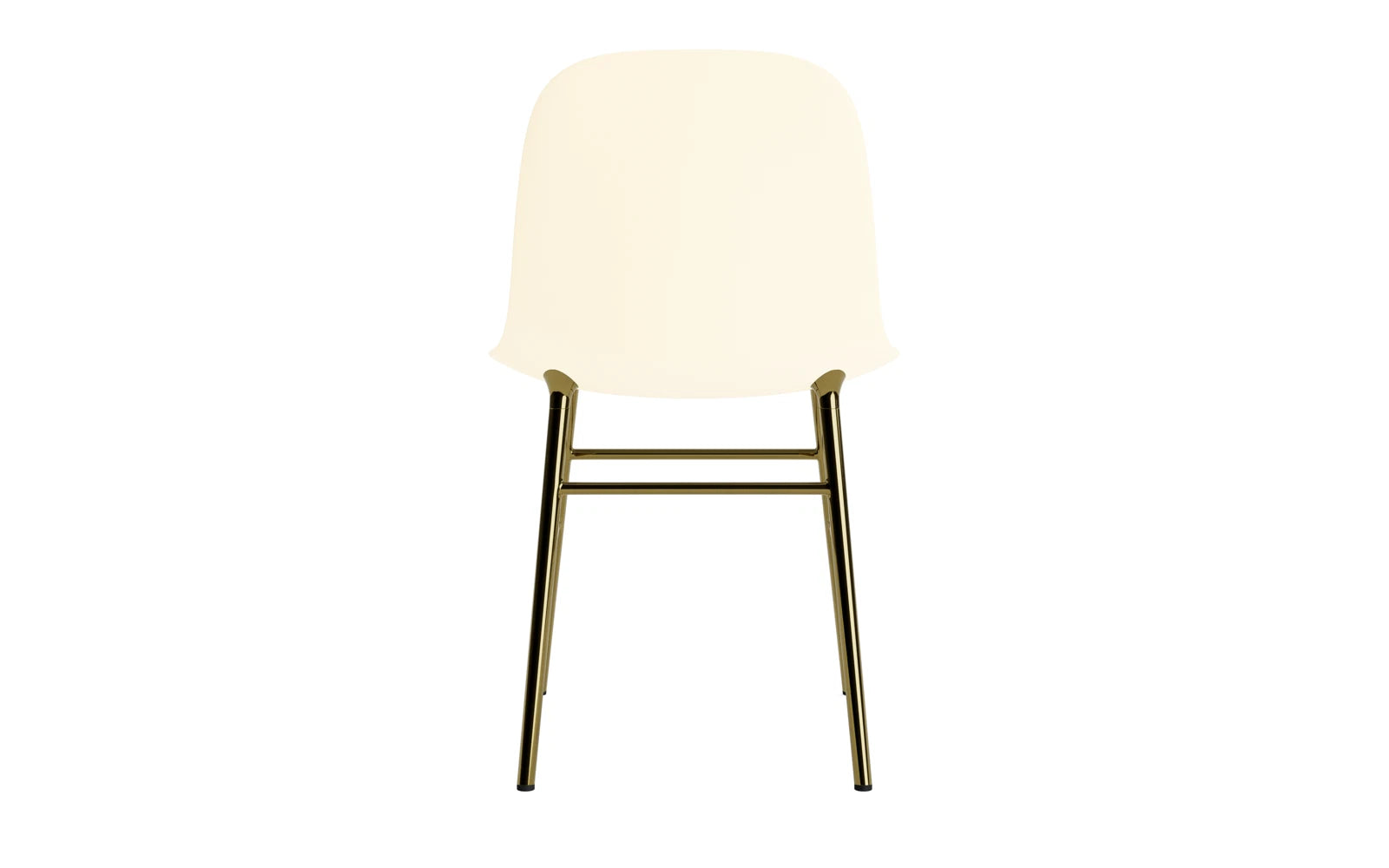 Erleben Sie den Form Stuhl Messing Creme von Normann Copenhagen – ein elegantes Designhighlight, das Komfort und Stil in jeden Raum bringt.