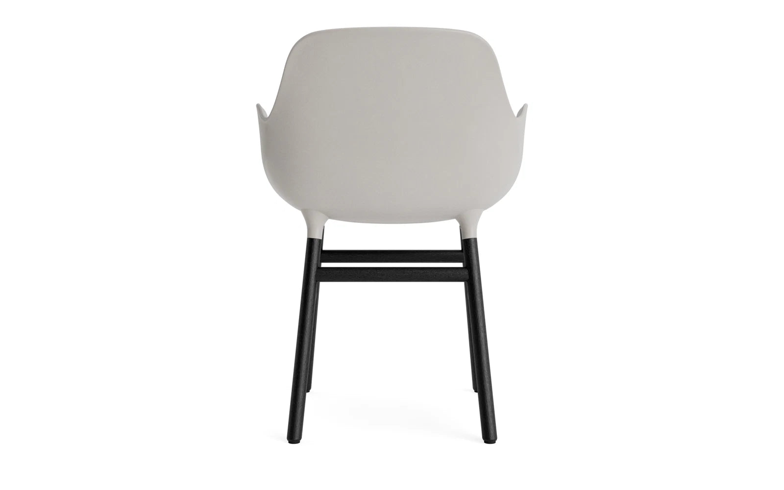 Erleben Sie den Form Lehnstuhl in warmem Grau/Schwarz von Normann Copenhagen – modernes Design trifft auf höchsten Komfort und Vielseitigkeit.
