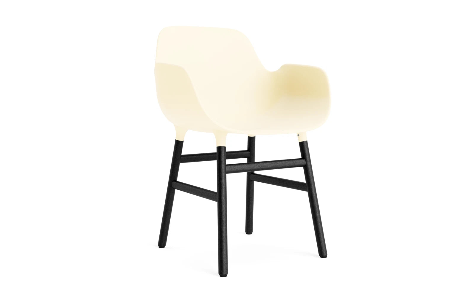 Form Lehnstuhl creme/schwarz in  präsentiert im Onlineshop von KAQTU Design AG. Stuhl mit Armlehne ist von Normann Copenhagen