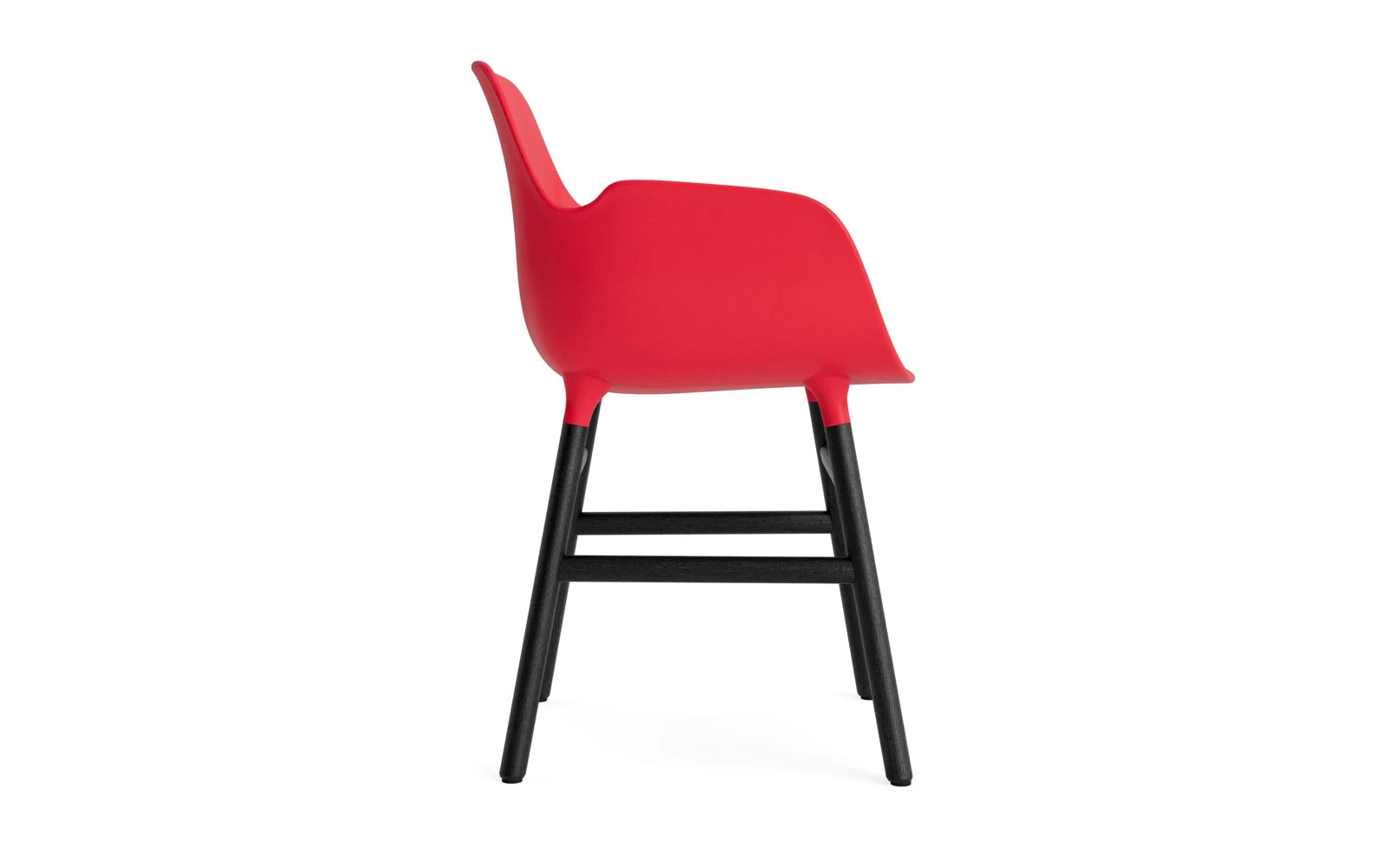 Entdecken Sie den Form Lehnstuhl in leuchtendem Rot/Schwarz von Normann Copenhagen – ein stilvolles Designhighlight für Ihr Zuhause oder Büro.