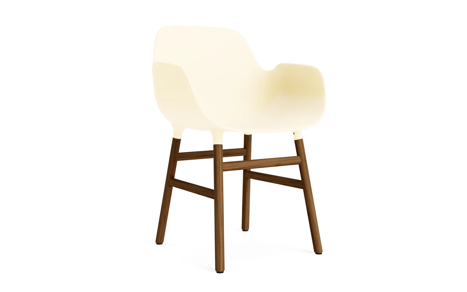 Form Lehnstuhl Creme/Walnuss in  präsentiert im Onlineshop von KAQTU Design AG. Stuhl mit Armlehne ist von Normann Copenhagen