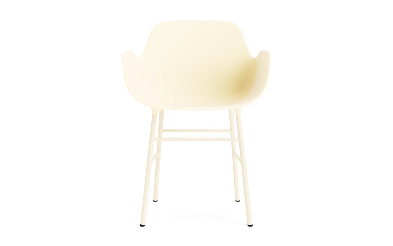 Erleben Sie den Form Lehnstuhl Stahl Creme von Normann Copenhagen – ein elegantes Designhighlight, das Komfort und Funktionalität perfekt kombiniert.