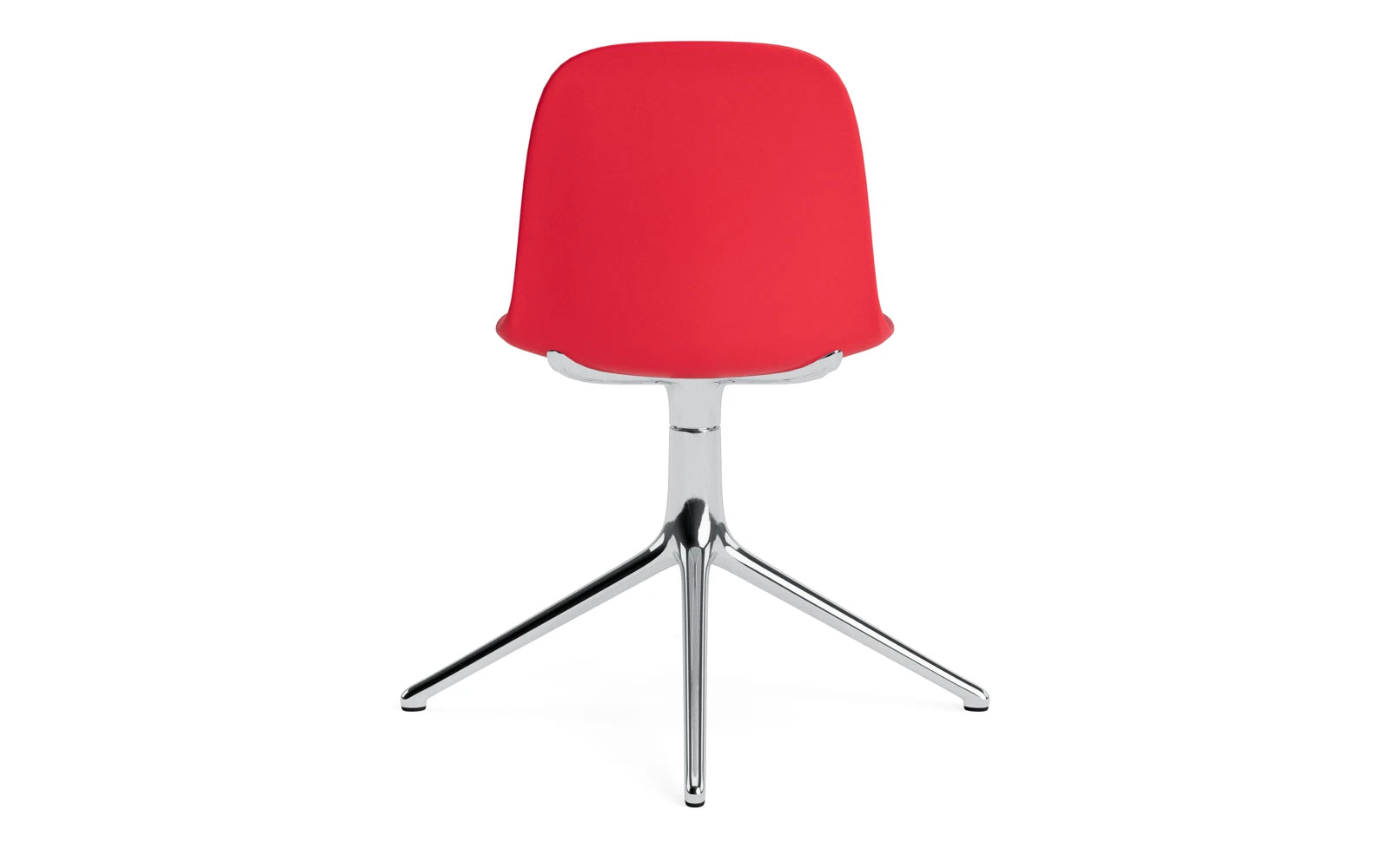 Der Form Drehstuhl in strahlendem Rot und Aluminium von Normann Copenhagen vereint modernes Design mit Komfort und Vielseitigkeit – ideal für jeden Raum.