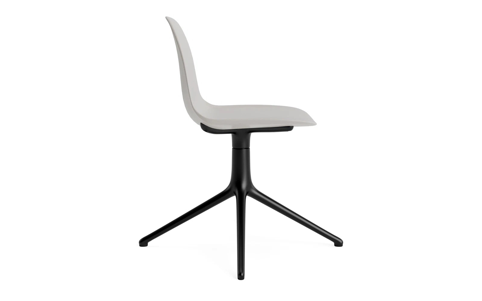 Erleben Sie den Form Drehstuhl in warmem Grau und schwarzem Aluminium von Normann Copenhagen – ein stilvolles Designhighlight für jeden Raum.