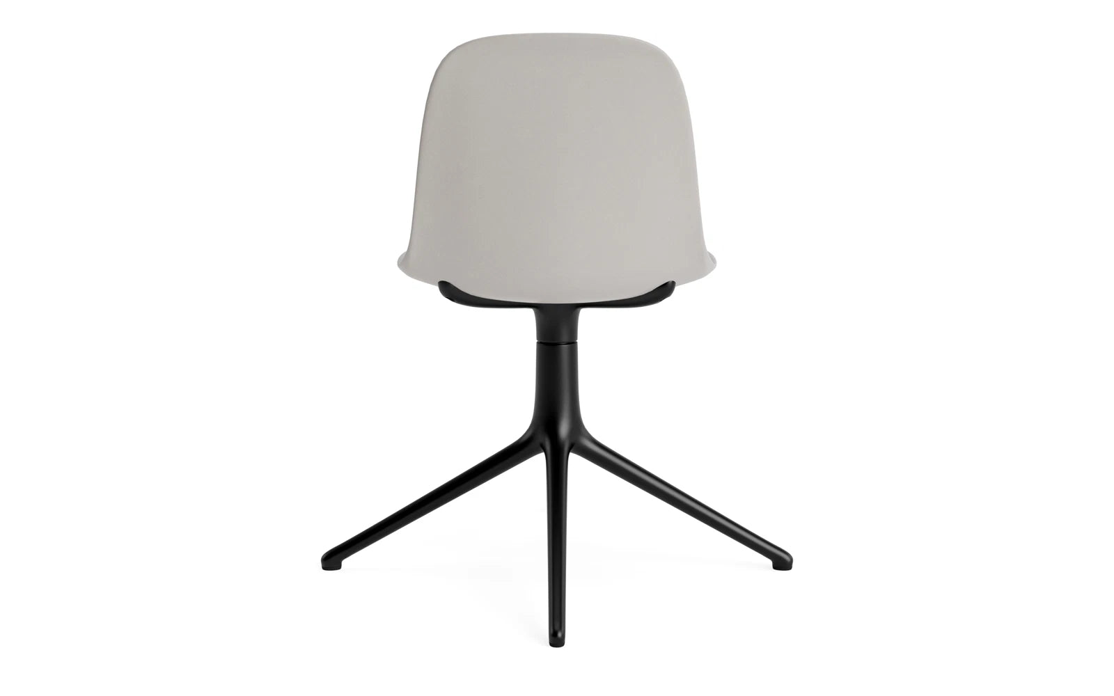 Entdecken Sie den Form Drehstuhl in warmem Grau und schwarzem Aluminium von Normann Copenhagen – die perfekte Kombination aus Eleganz und Funktionalität.