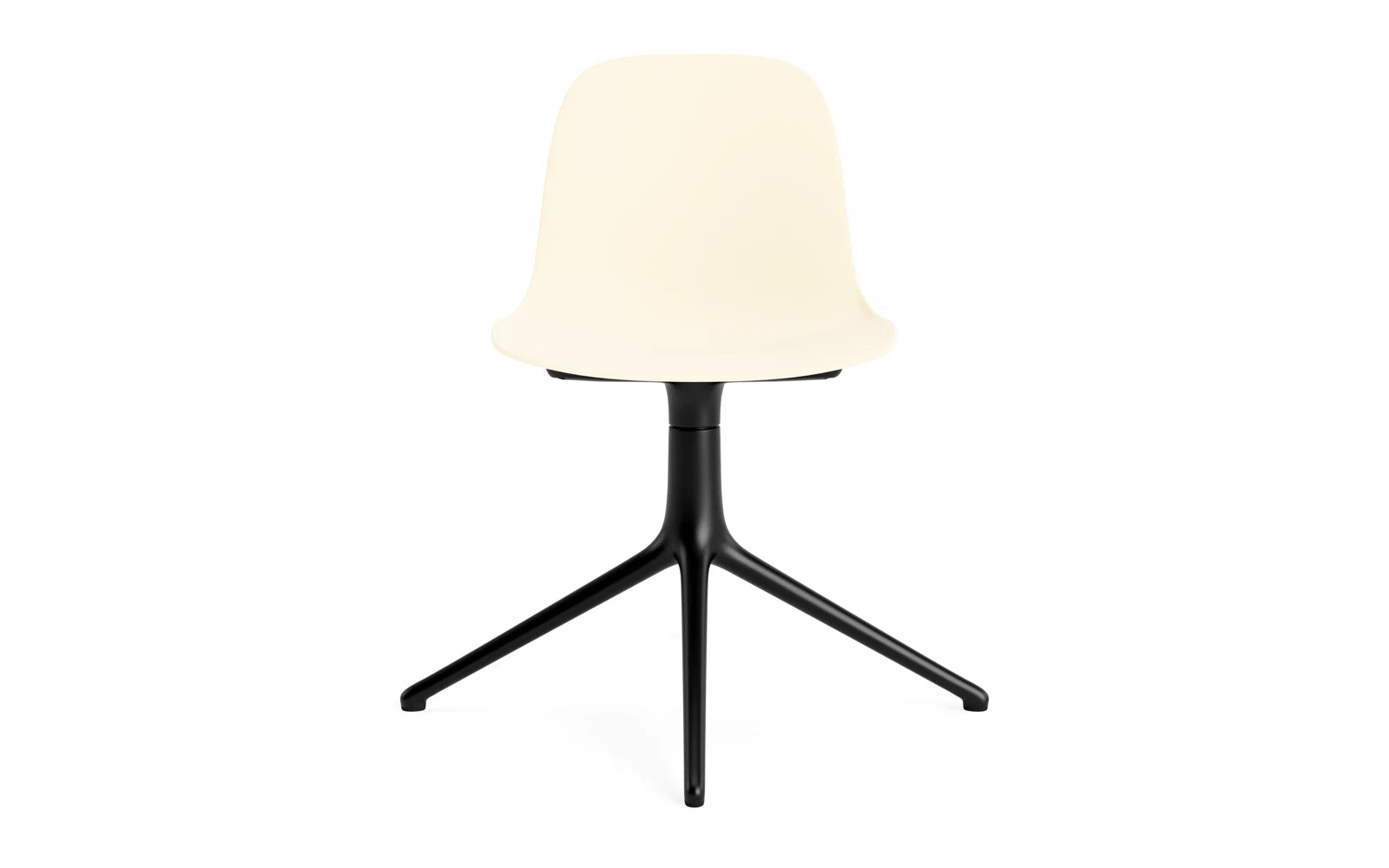 Stilvoller Form Drehstuhl in Creme und schwarzem Aluminium von Normann Copenhagen. Perfekt für Büro, Homeoffice und Gastronomie.