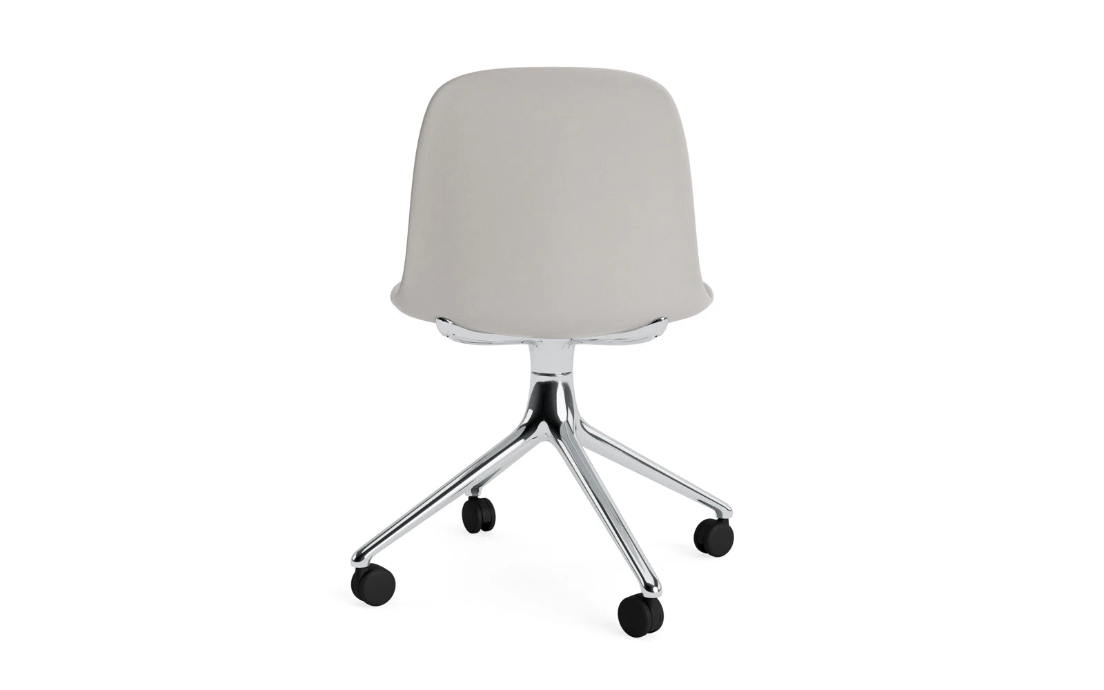 Erleben Sie den Form Drehstuhl 4W von Normann Copenhagen: Elegantes Design aus Aluminium in warmem Grau, ideal für stilvolle Räume.