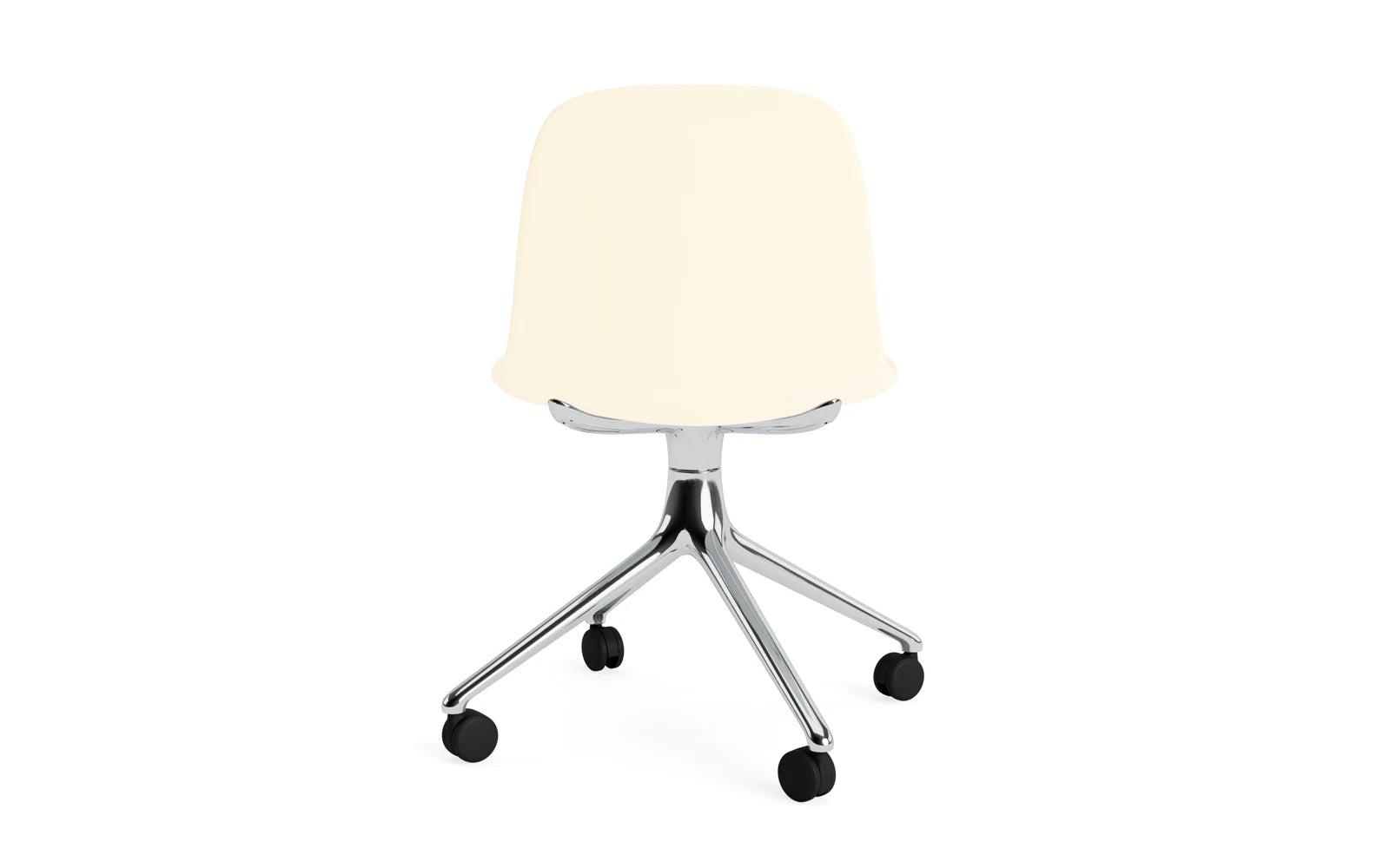 Erleben Sie den Form Drehstuhl 4W Aluminium/Creme von Normann Copenhagen – ein eleganter Stuhl, der Komfort und zeitloses Design perfekt kombiniert.