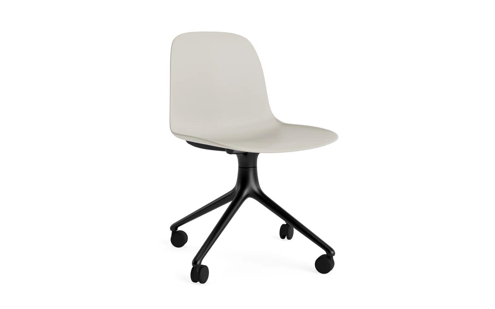 Form Drehstuhl 4W schwarzes Aluminium/Hellgrau in präsentiert im Onlineshop von KAQTU Design AG. Drehstuhl ist von Normann Copenhagen