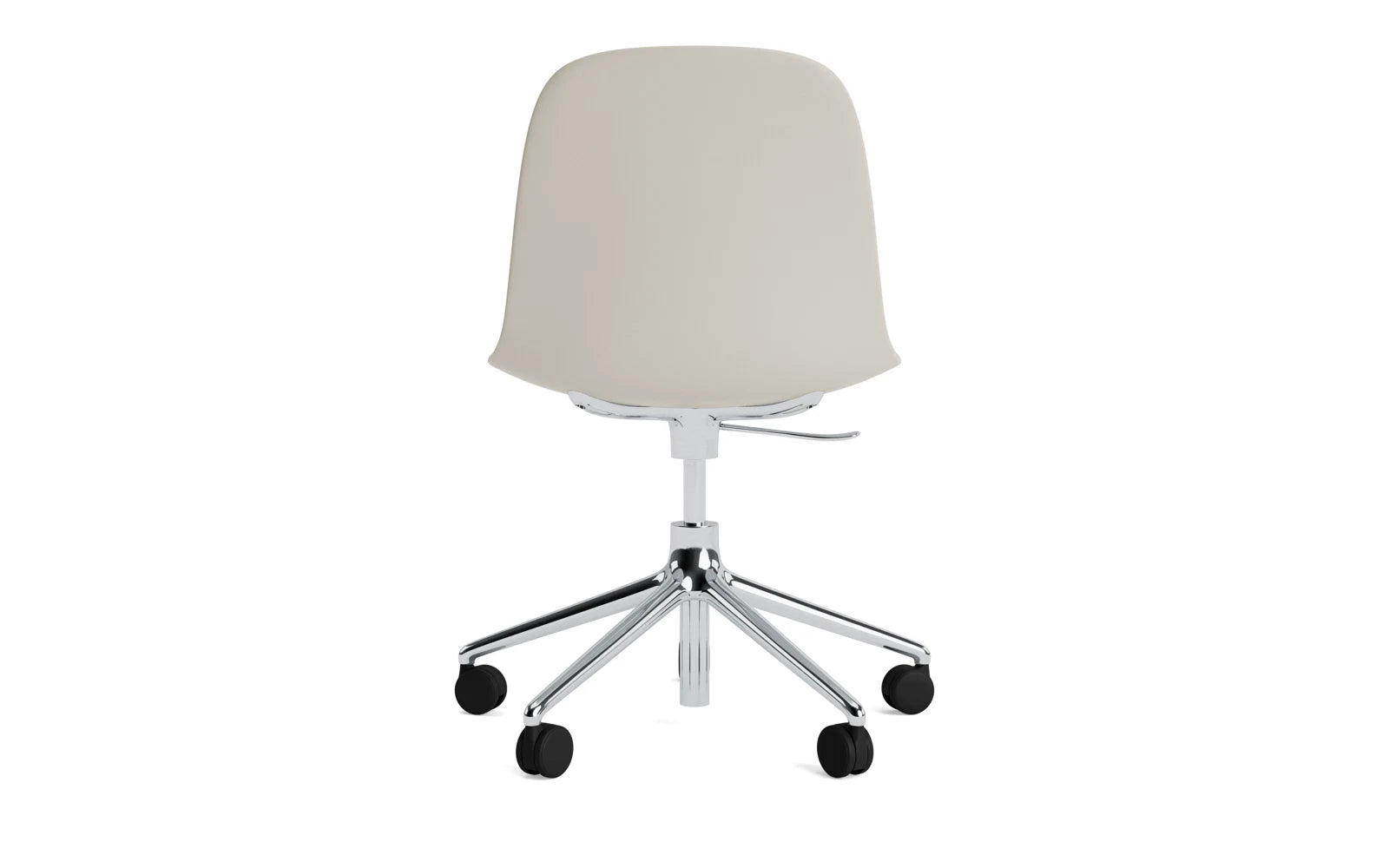 Erleben Sie den Form Drehstuhl in Hellgrau/Aluminium von Normann Copenhagen – eine harmonische Verbindung aus modernem Design und optimalem Sitzkomfort.