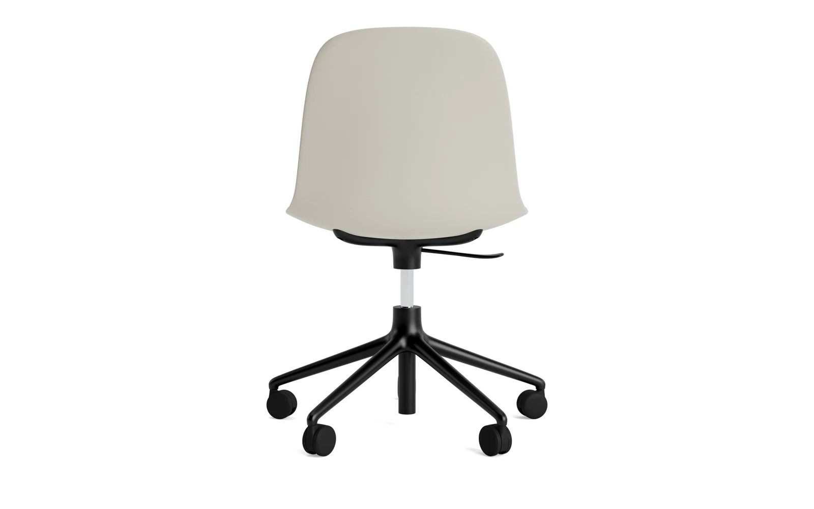 Erleben Sie den Form Drehstuhl mit Rollen in hellgrau und schwarzem Aluminium von Normann Copenhagen – die perfekte Kombination aus Stil und Funktionalität für jedes moderne Ambiente.