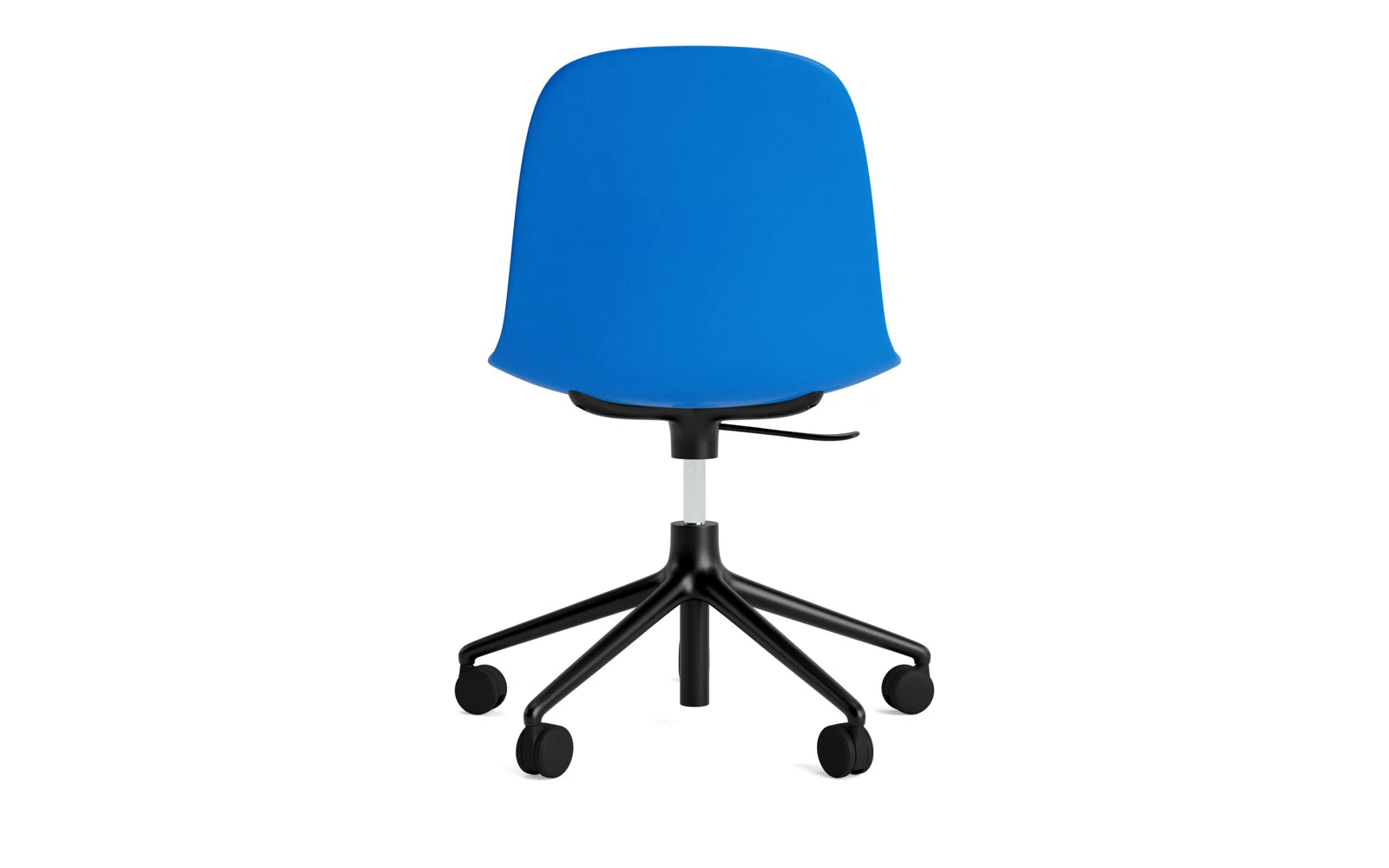 Erleben Sie den Form Drehstuhl in strahlendem Blau und schwarzem Aluminium von Normann Copenhagen – stilvoll, funktional und vielseitig einsetzbar.