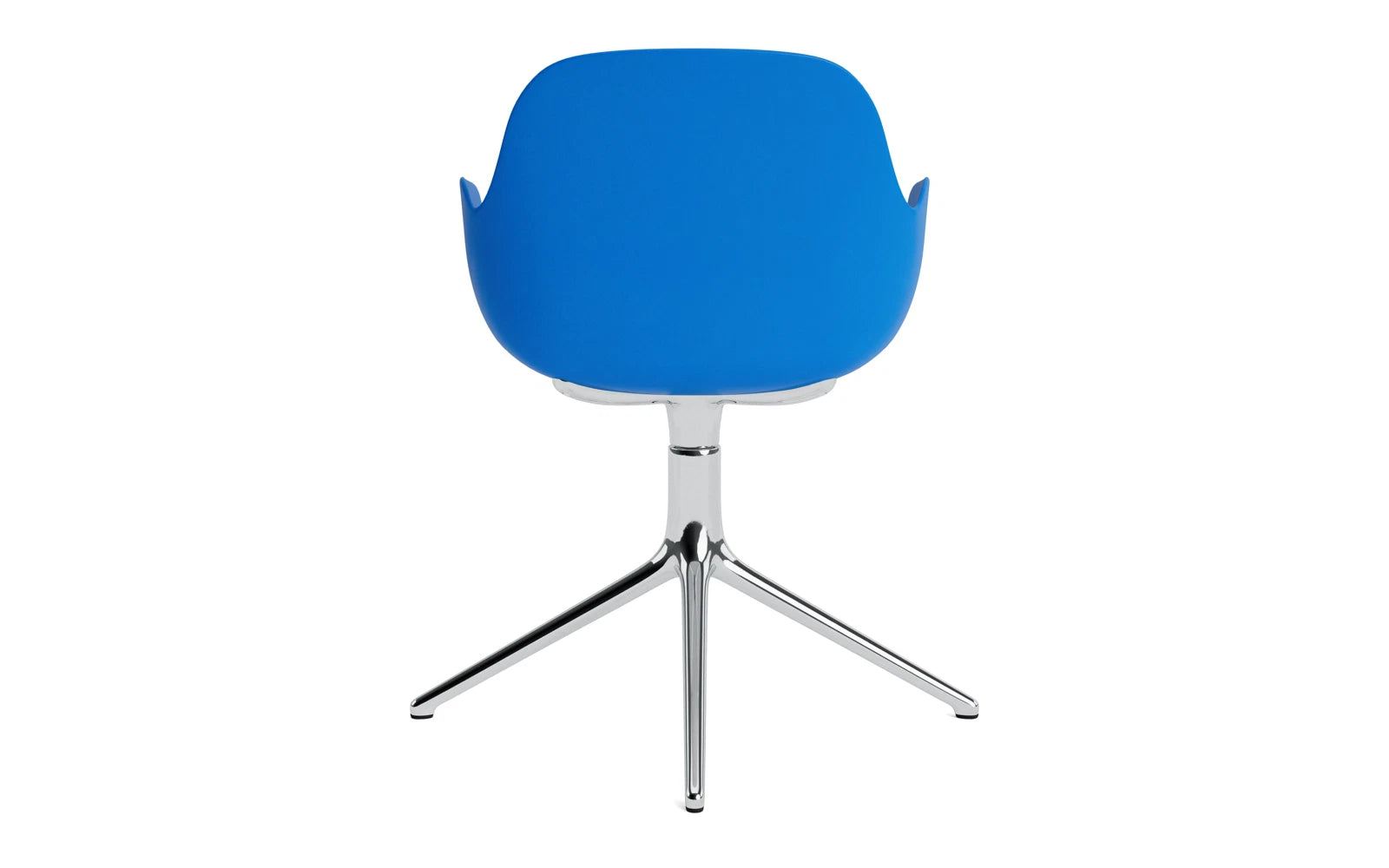 Erleben Sie den Form Drehsessel in strahlendem Blau mit robustem Aluminiumgestell von Normann Copenhagen – stilvoll und vielseitig für Ihr Zuhause.