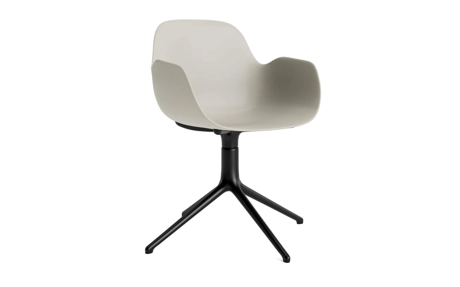 Form Drehsessel Hellgrau/schwarzes Aluminium in präsentiert im Onlineshop von KAQTU Design AG. Sessel ist von Normann Copenhagen