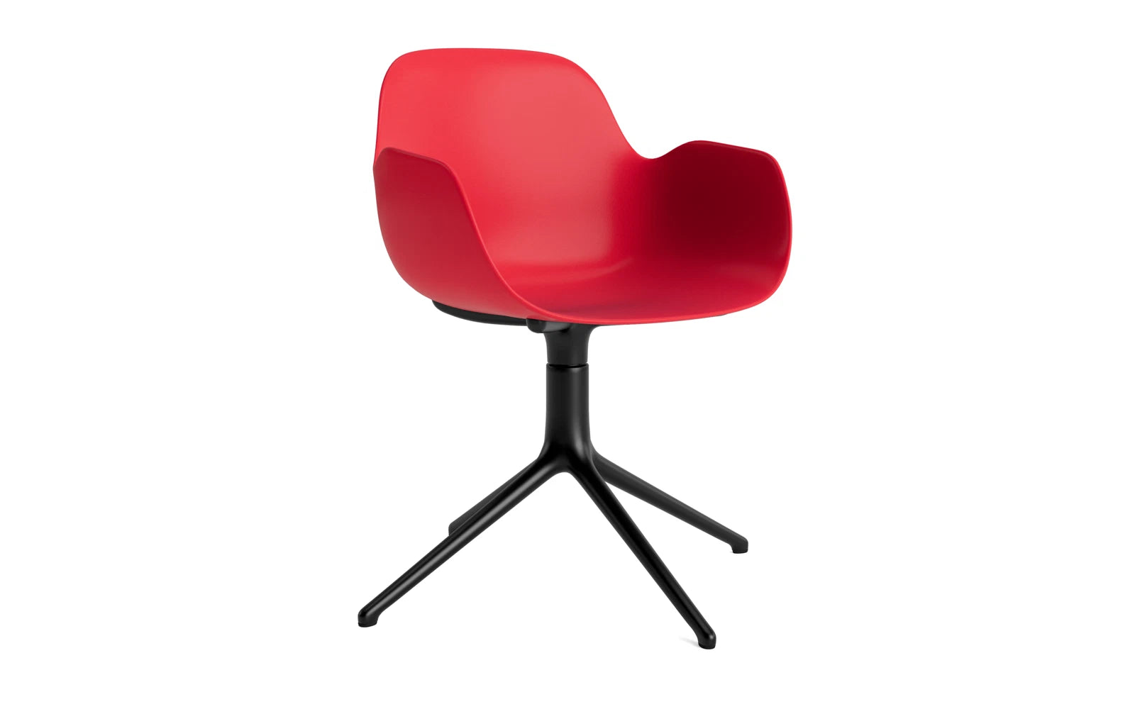 Form Drehsessel Leuchtendes Rot/schwarzes Aluminium in präsentiert im Onlineshop von KAQTU Design AG. Sessel ist von Normann Copenhagen