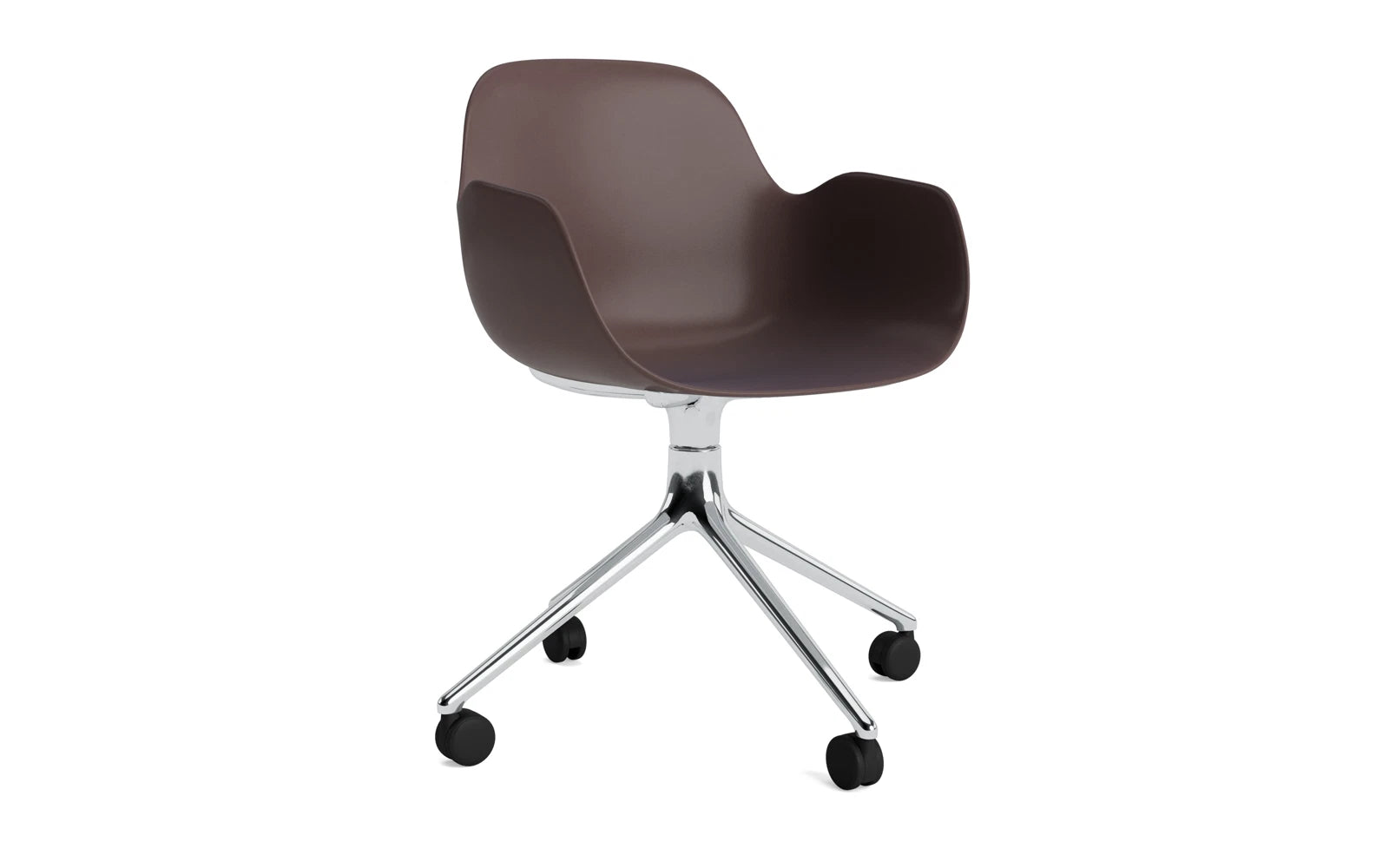 Form Drehsessel 4W Aluminium/Braun in präsentiert im Onlineshop von KAQTU Design AG. Sessel ist von Normann Copenhagen